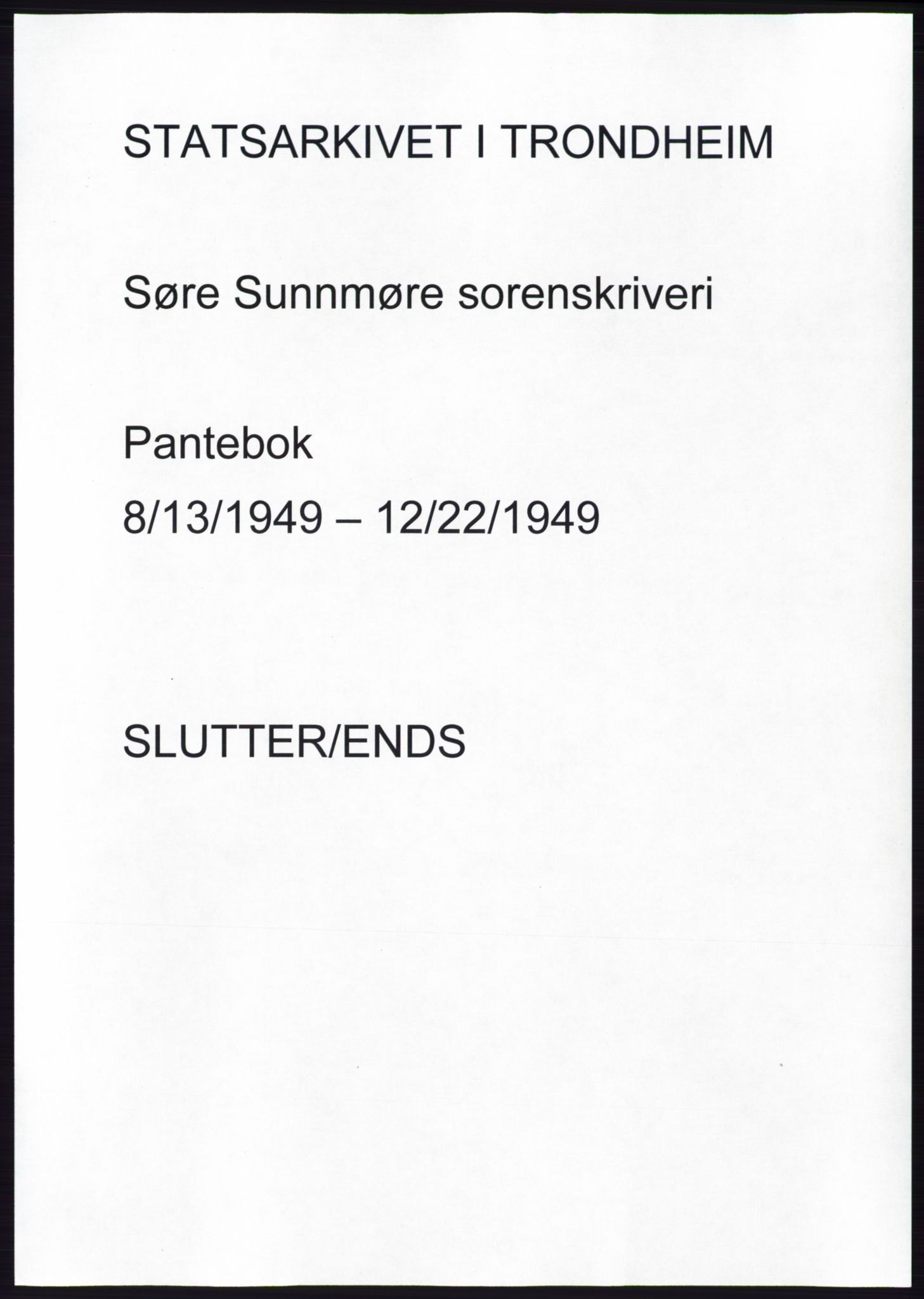 Søre Sunnmøre sorenskriveri, AV/SAT-A-4122/1/2/2C/L0085: Pantebok nr. 11A, 1949-1949