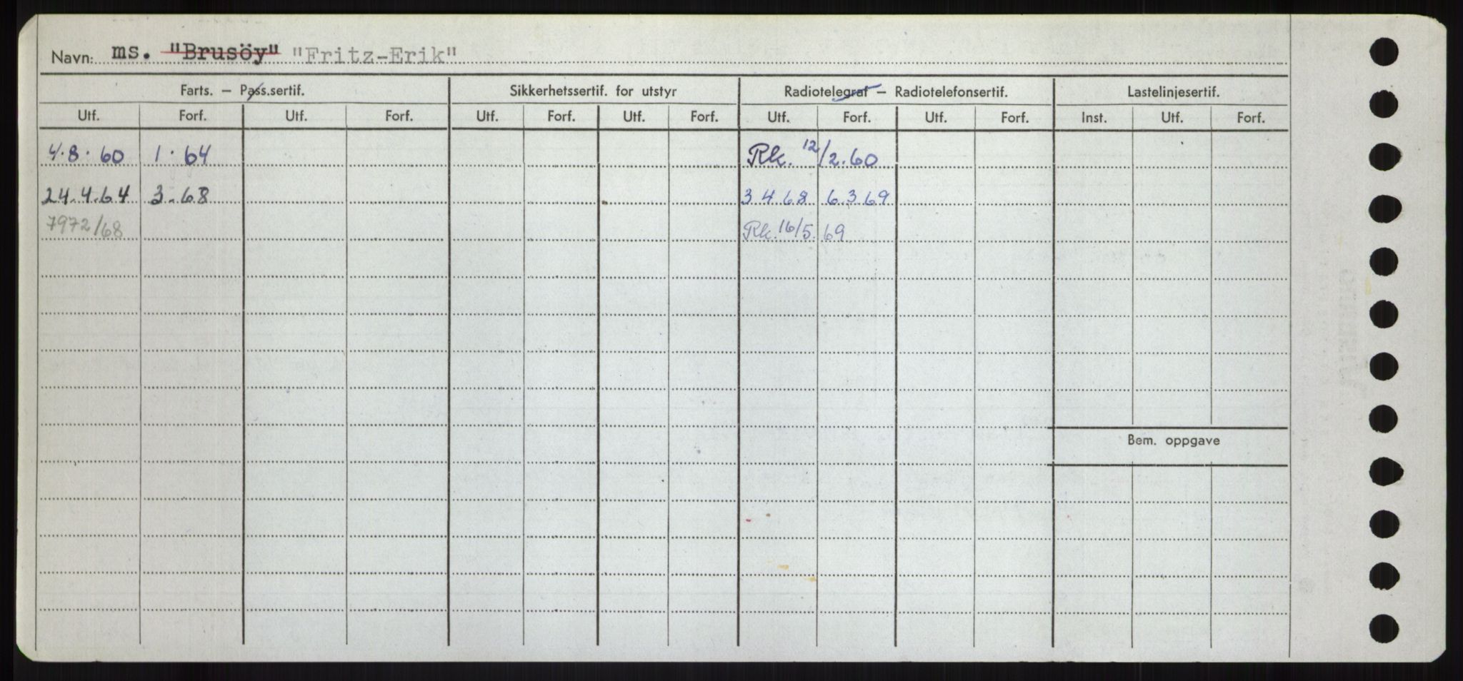 Sjøfartsdirektoratet med forløpere, Skipsmålingen, RA/S-1627/H/Hd/L0011: Fartøy, Fla-Får, s. 492