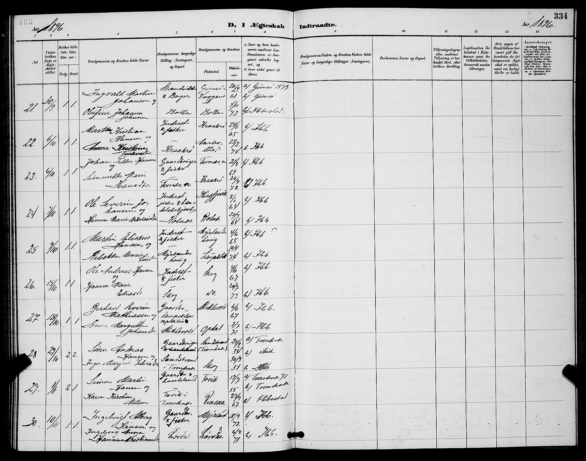 Ibestad sokneprestembete, AV/SATØ-S-0077/H/Ha/Hab/L0008klokker: Klokkerbok nr. 8, 1890-1903, s. 334
