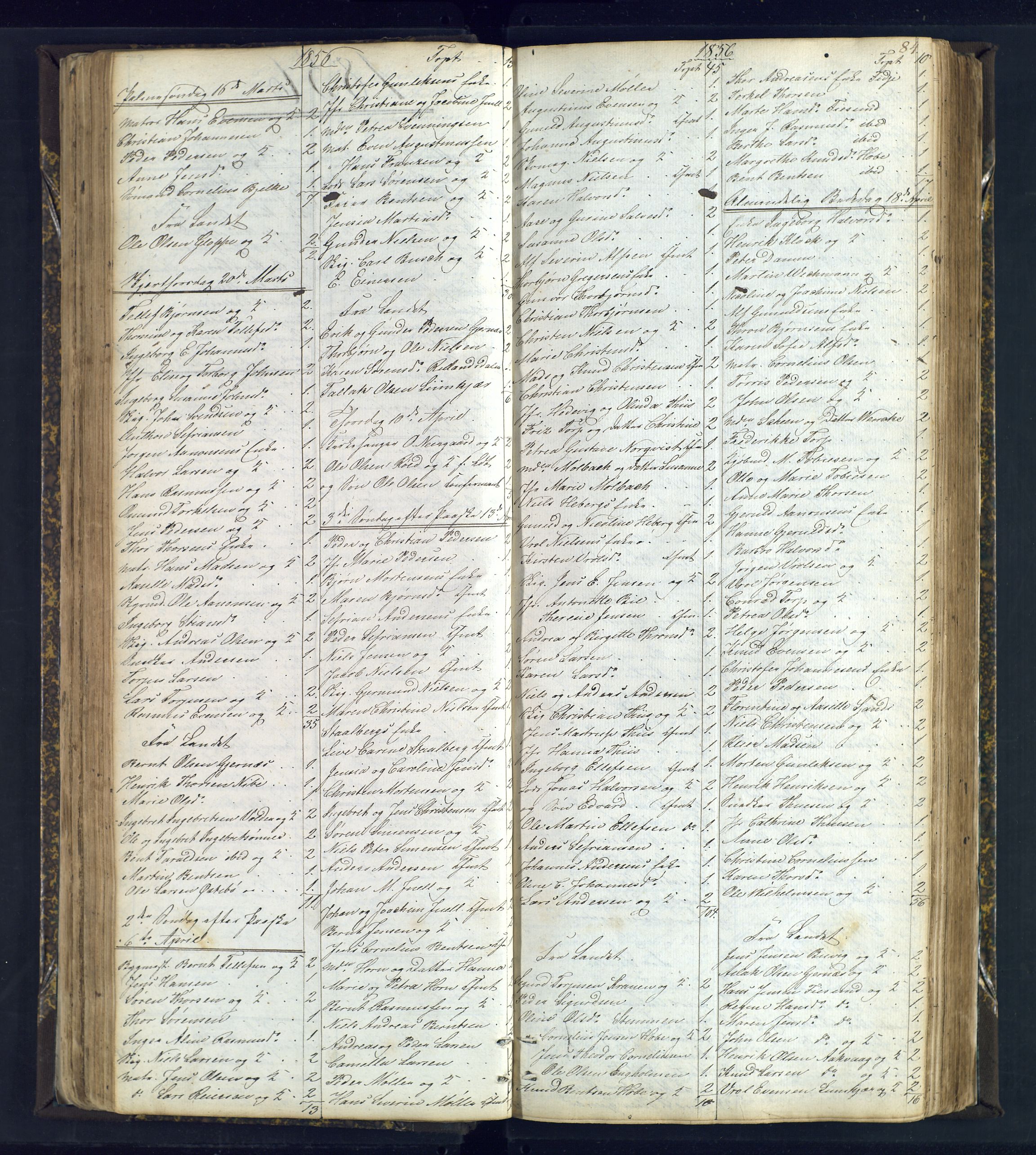 Risør sokneprestkontor, AV/SAK-1111-0035/F/Fc/L0003: Kommunikantprotokoll nr. C 3, 1836-1872, s. 84