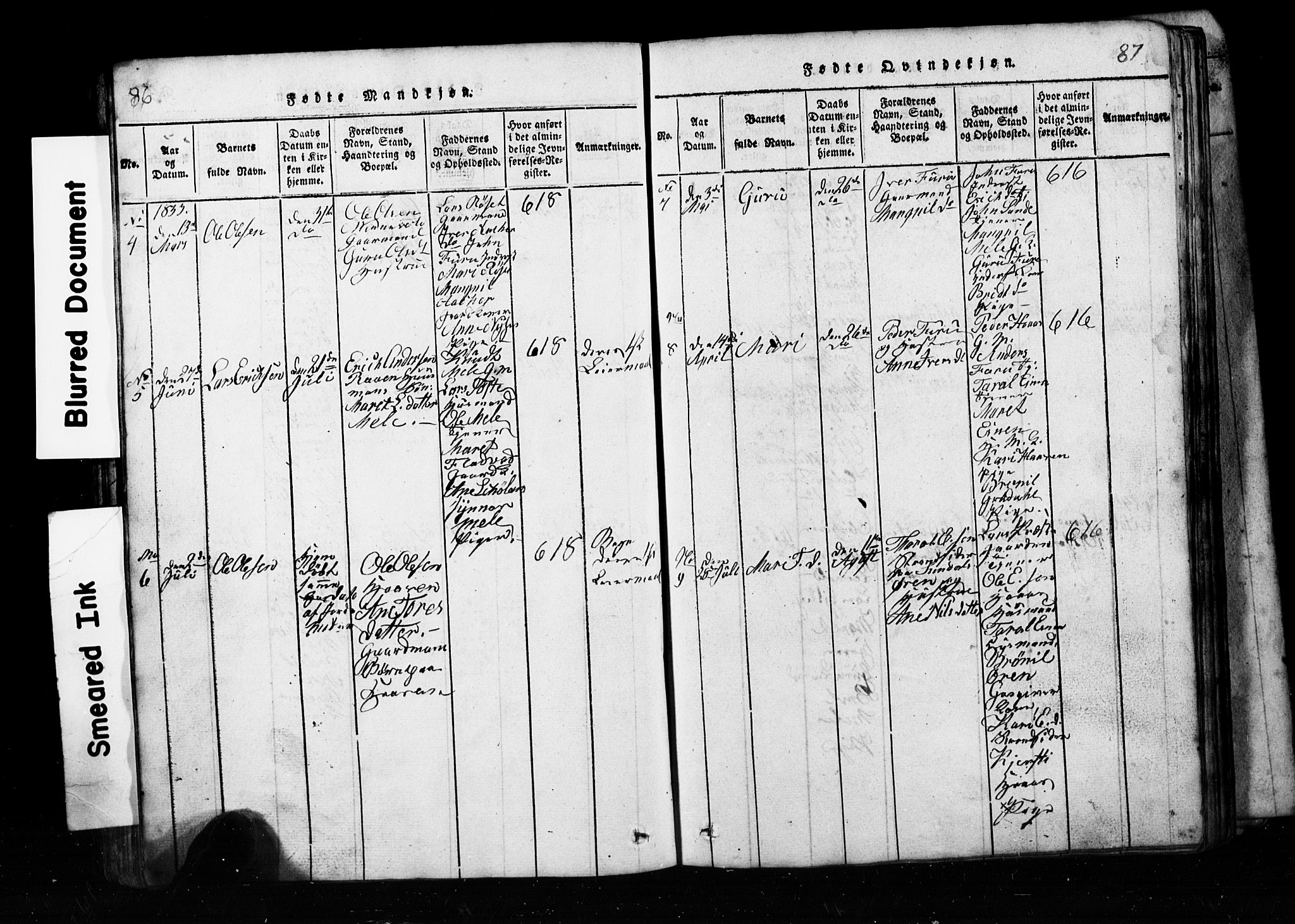Ministerialprotokoller, klokkerbøker og fødselsregistre - Møre og Romsdal, AV/SAT-A-1454/590/L1016: Klokkerbok nr. 590C01, 1819-1838, s. 86-87