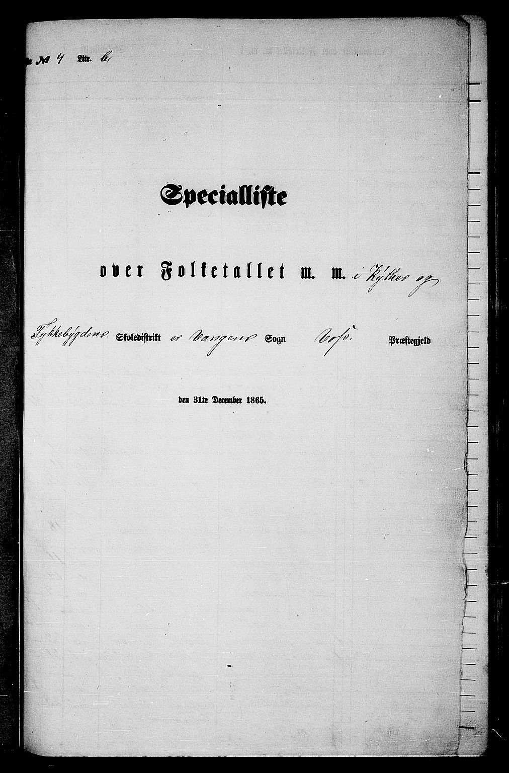 RA, Folketelling 1865 for 1235P Voss prestegjeld, 1865, s. 105