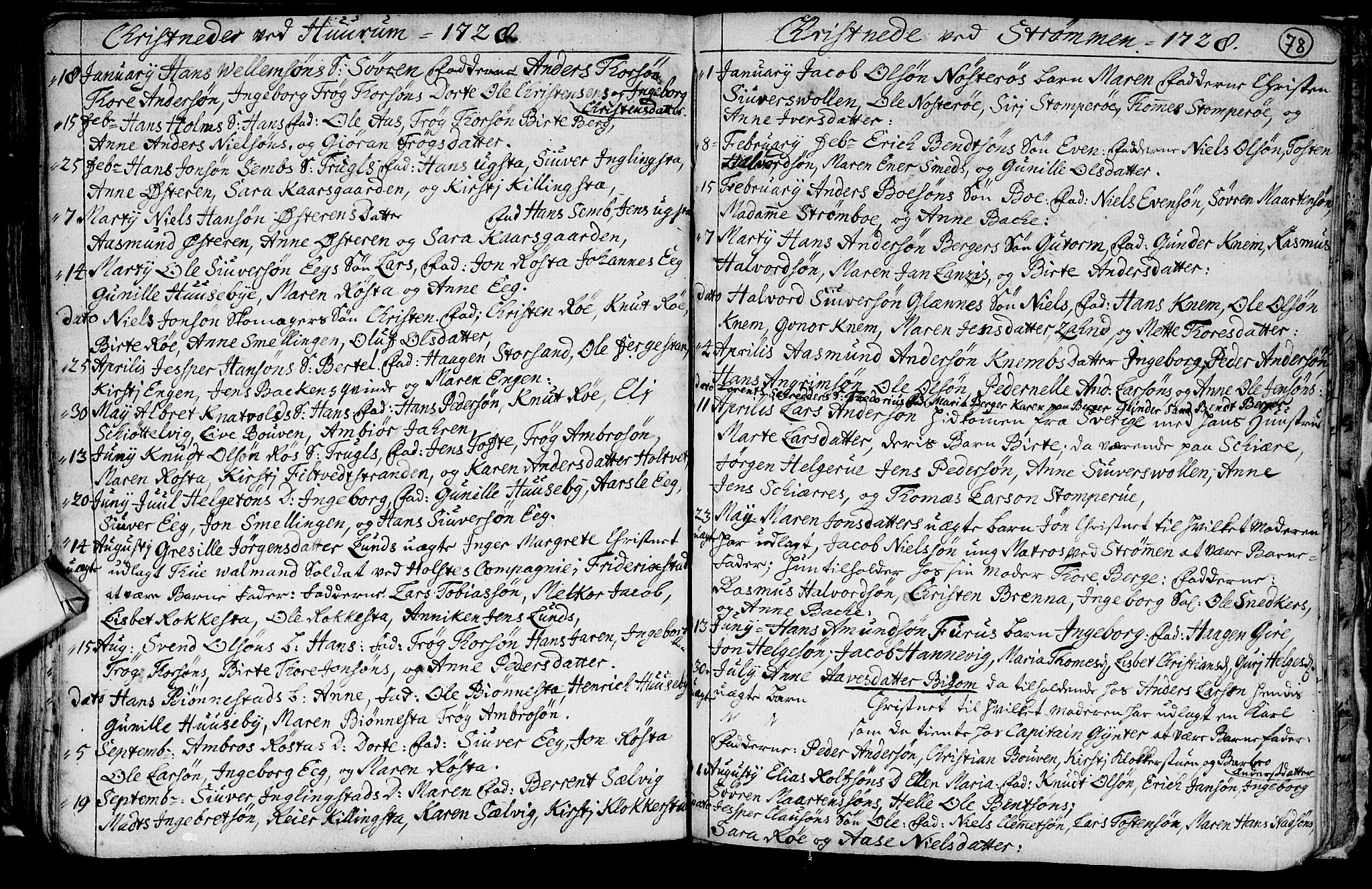 Hurum kirkebøker, AV/SAKO-A-229/F/Fa/L0001: Ministerialbok nr. 1, 1715-1732, s. 78