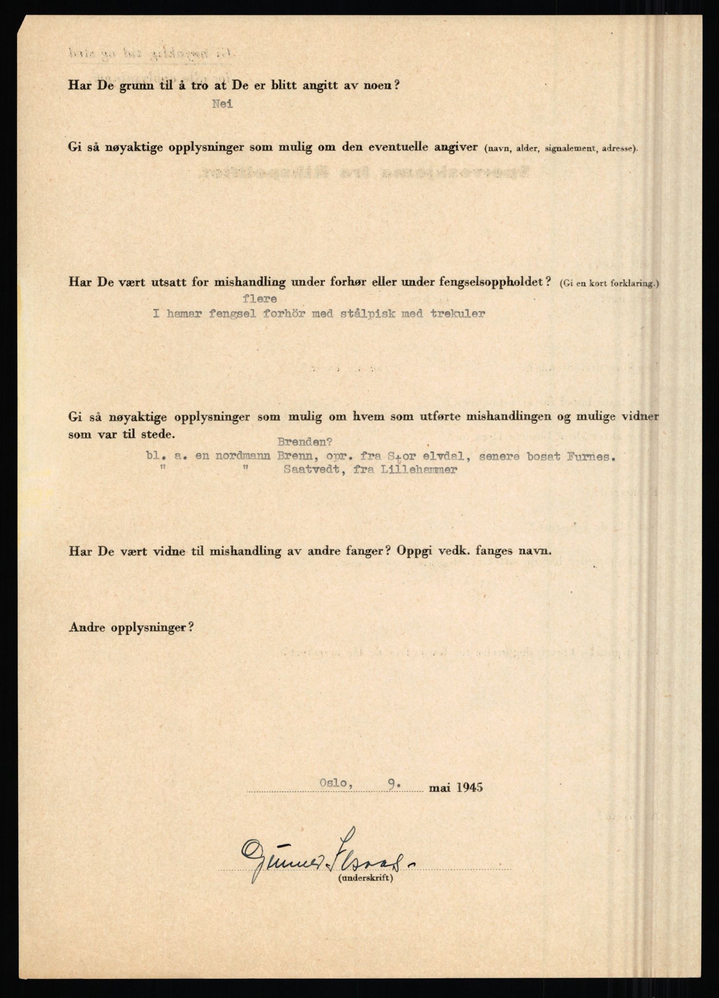 Rikspolitisjefen, AV/RA-S-1560/L/L0007: Heen, Erik C. - Iversen, Trygve, 1940-1945, s. 1086