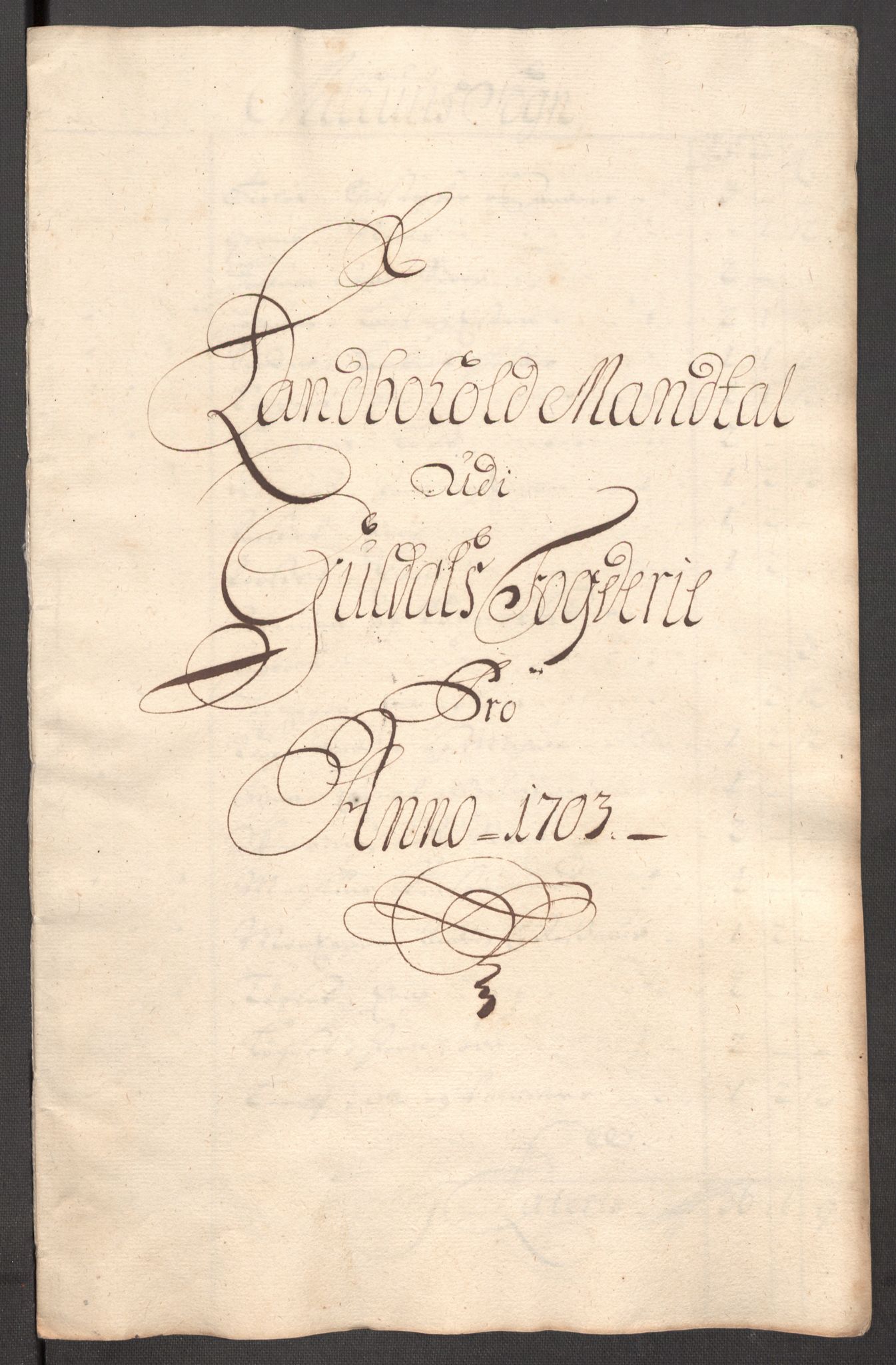Rentekammeret inntil 1814, Reviderte regnskaper, Fogderegnskap, RA/EA-4092/R60/L3953: Fogderegnskap Orkdal og Gauldal, 1703, s. 333