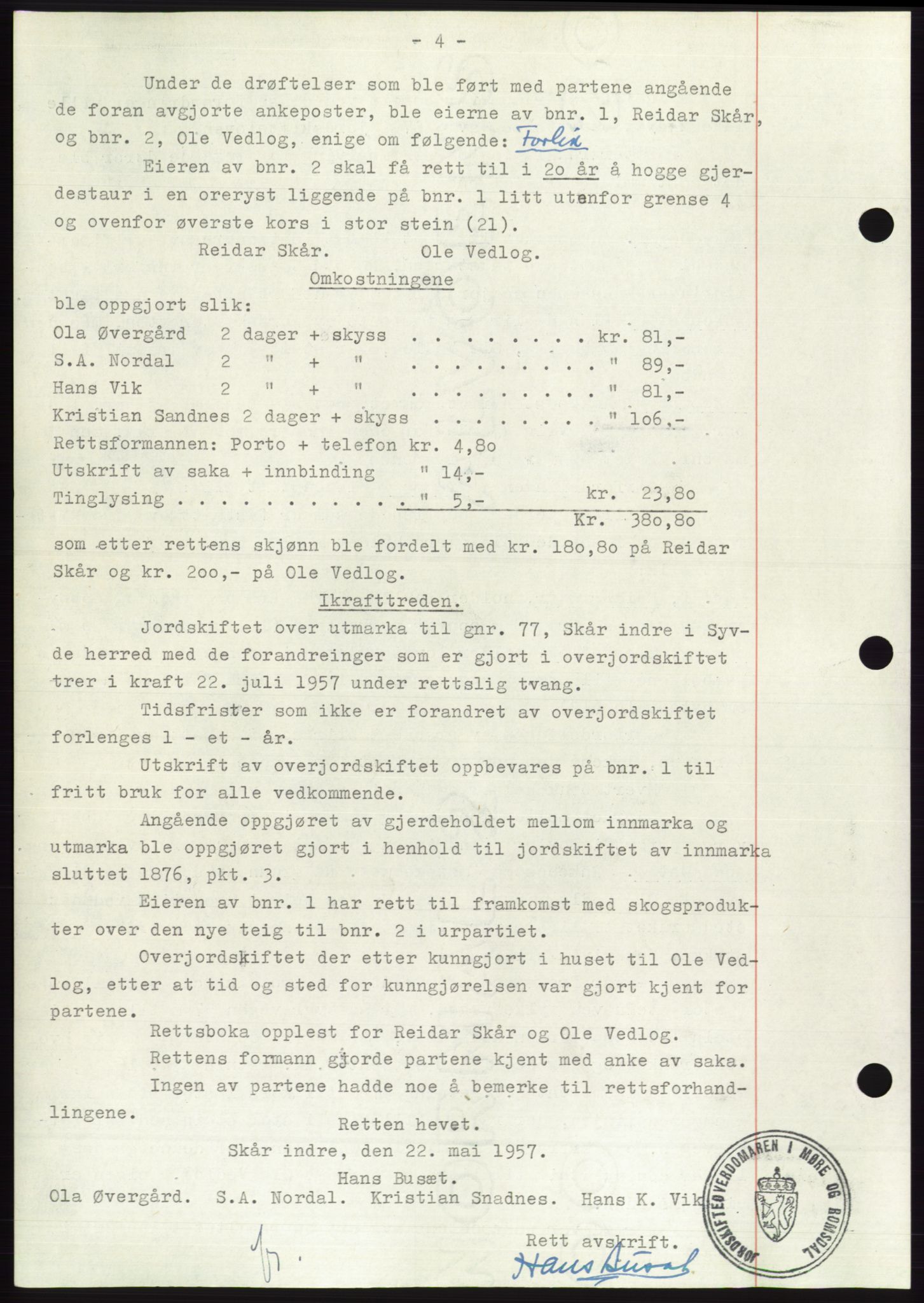 Søre Sunnmøre sorenskriveri, AV/SAT-A-4122/1/2/2C/L0108: Pantebok nr. 34A, 1957-1958, Dagboknr: 24/1958