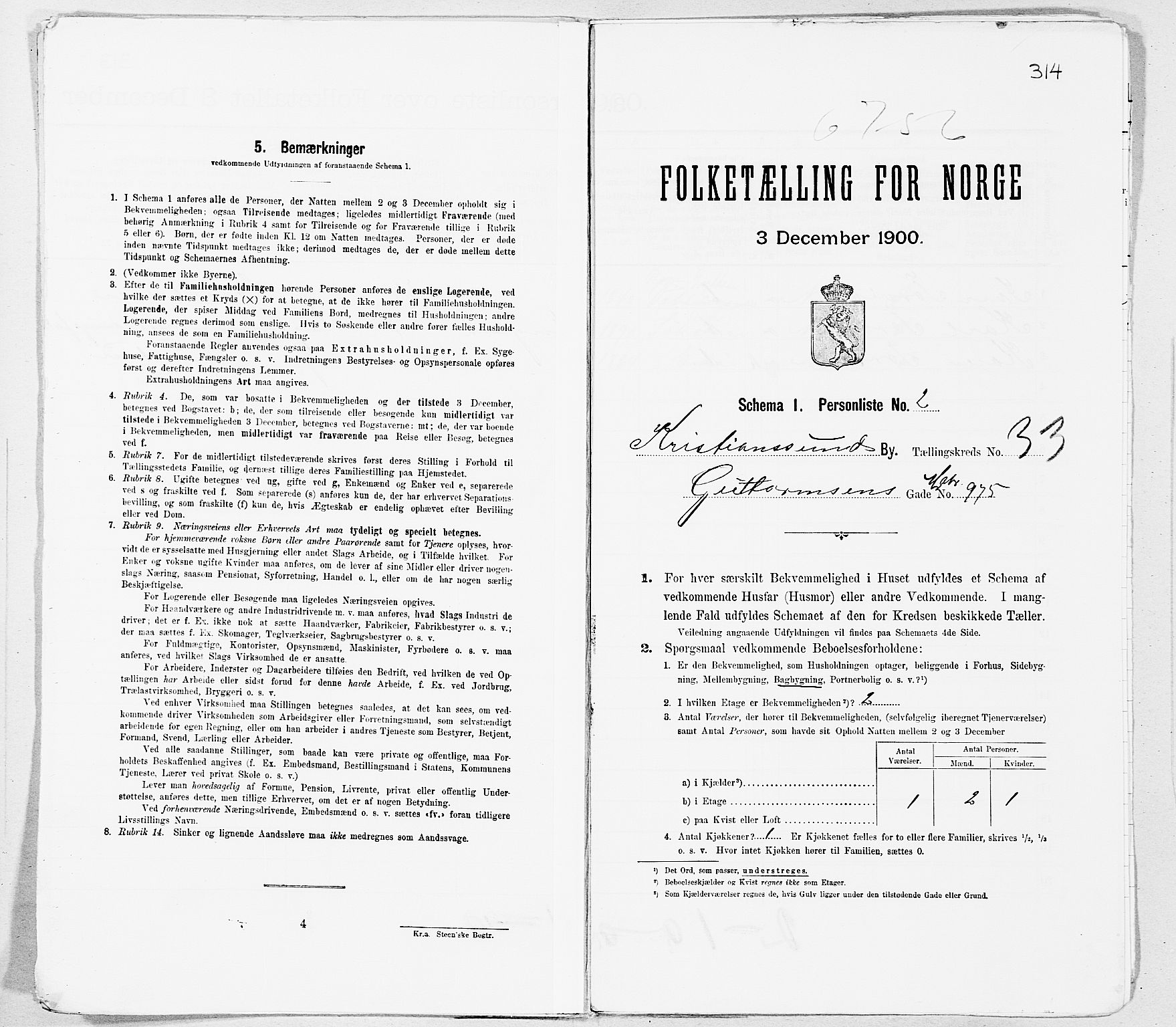 SAT, Folketelling 1900 for 1503 Kristiansund kjøpstad, 1900, s. 3560