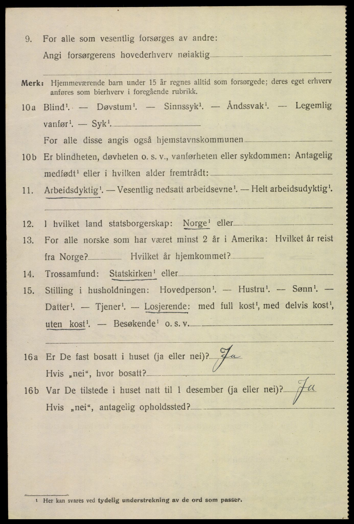 SAK, Folketelling 1920 for 1002 Mandal ladested, 1920, s. 7290