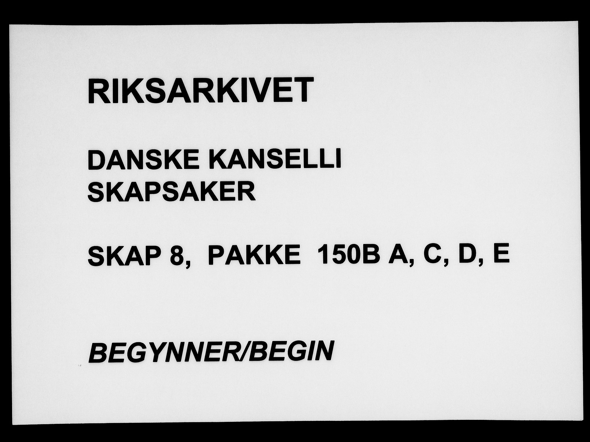 Danske Kanselli, Skapsaker, RA/EA-4061/F/L0009: Skap 8, pakke 150B, litra A-AA, 1644-1651, s. 1