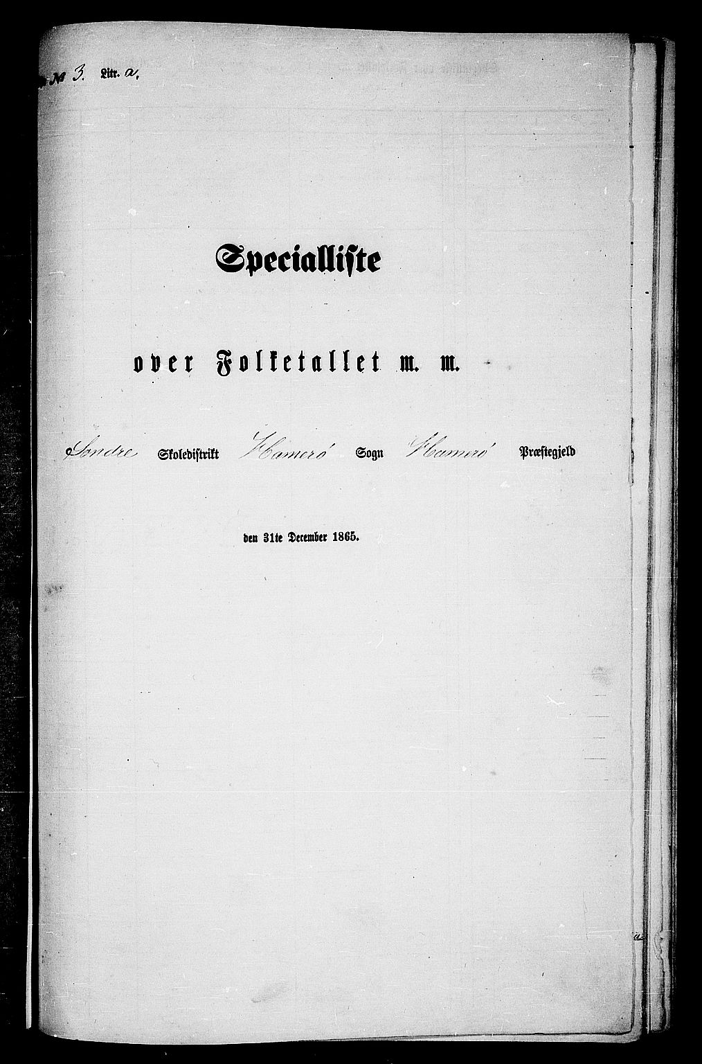 RA, Folketelling 1865 for 1849P Hamarøy prestegjeld, 1865, s. 45