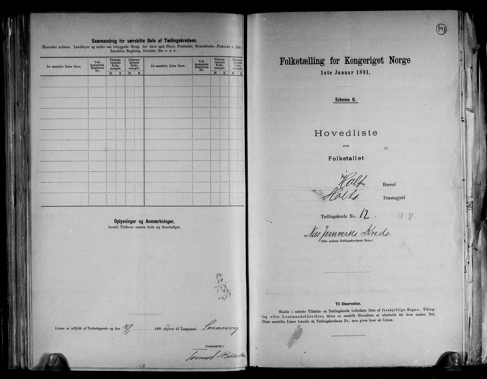 RA, Folketelling 1891 for 0914 Holt herred, 1891, s. 29