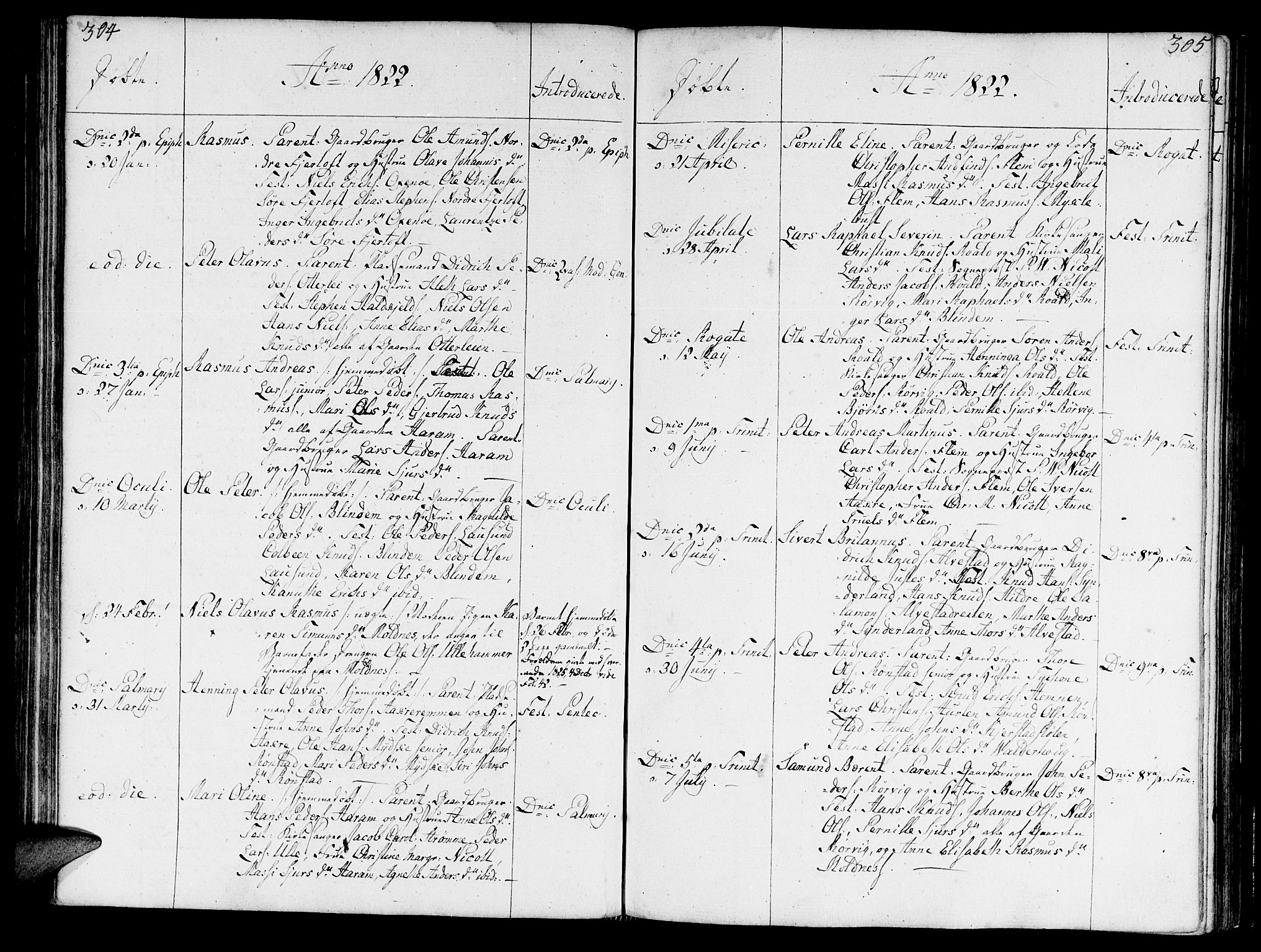 Ministerialprotokoller, klokkerbøker og fødselsregistre - Møre og Romsdal, AV/SAT-A-1454/536/L0494: Ministerialbok nr. 536A03, 1803-1836, s. 304-305
