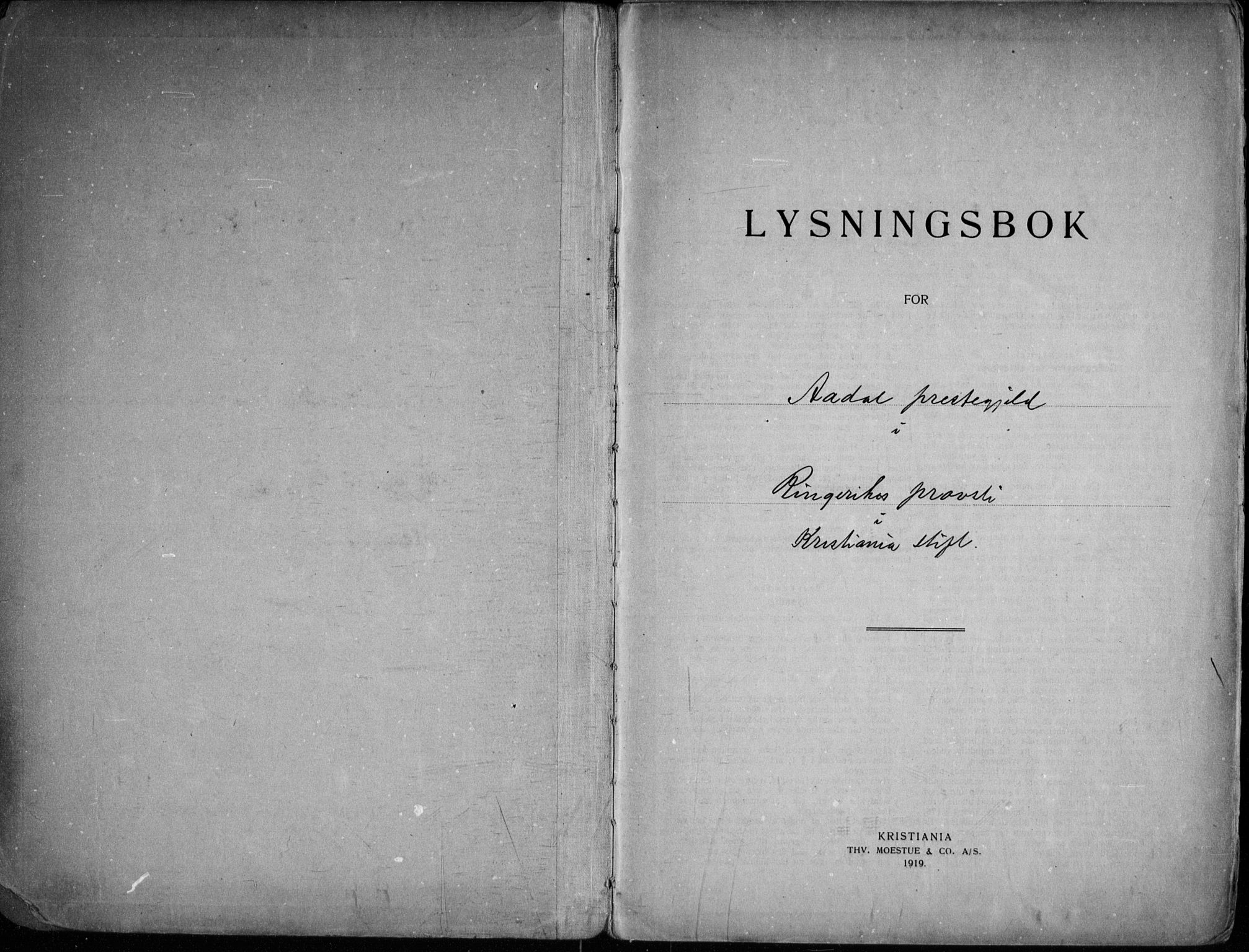 Ådal kirkebøker, SAKO/A-248/H/Ha/L0001: Lysningsprotokoll nr. 1, 1919-1966
