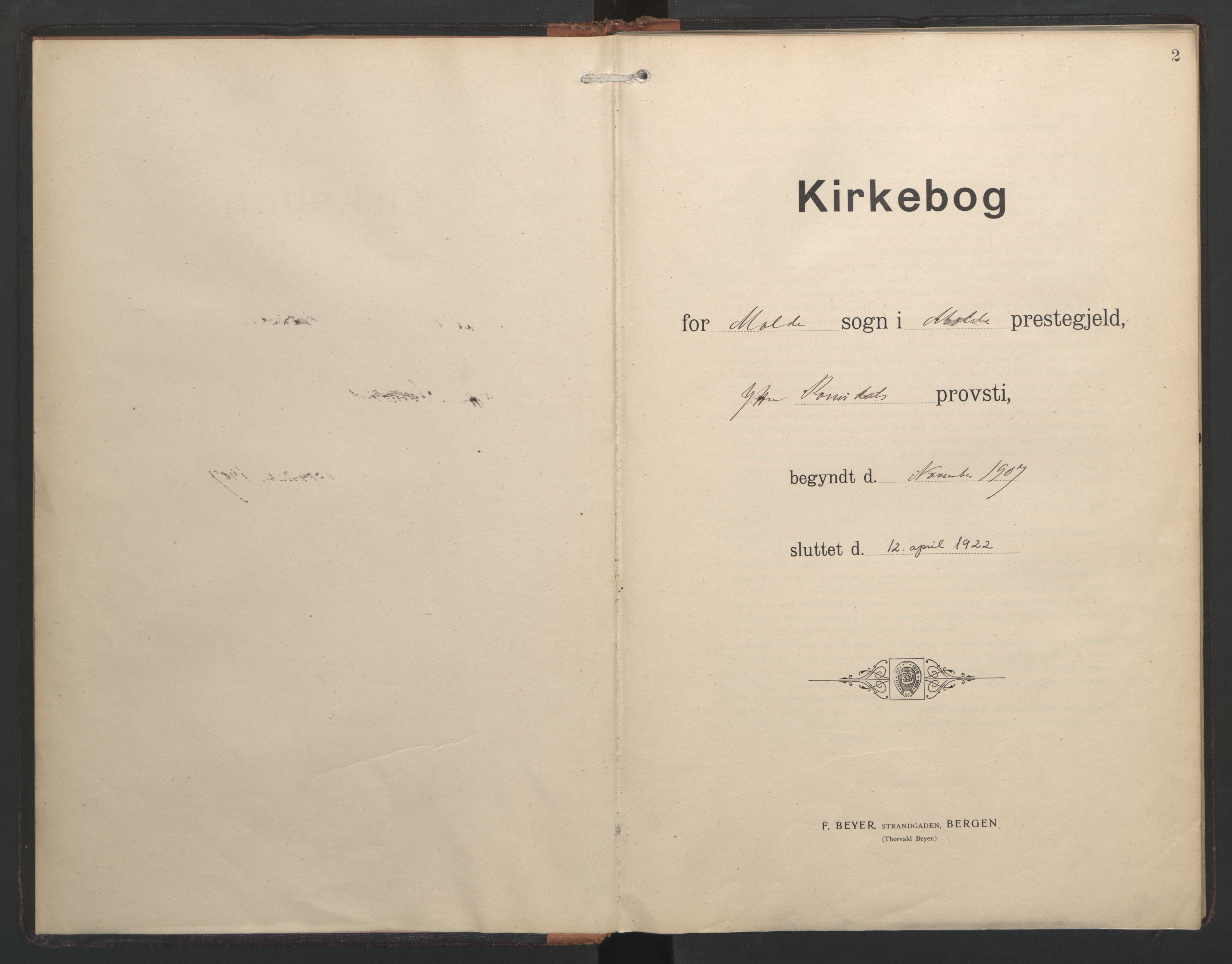 Ministerialprotokoller, klokkerbøker og fødselsregistre - Møre og Romsdal, SAT/A-1454/558/L0694: Ministerialbok nr. 558A08, 1907-1922, s. 2