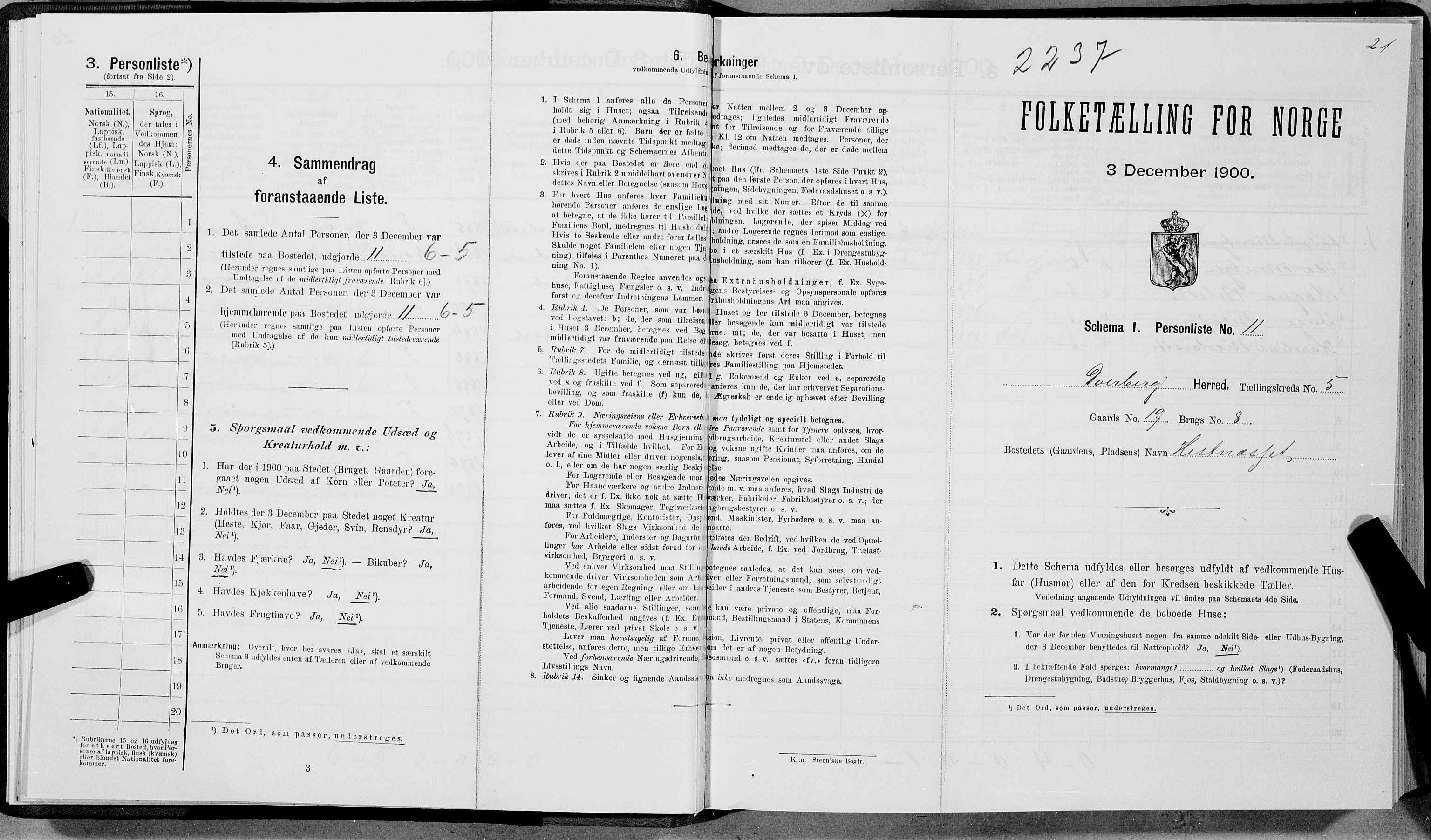 SAT, Folketelling 1900 for 1872 Dverberg herred, 1900, s. 401