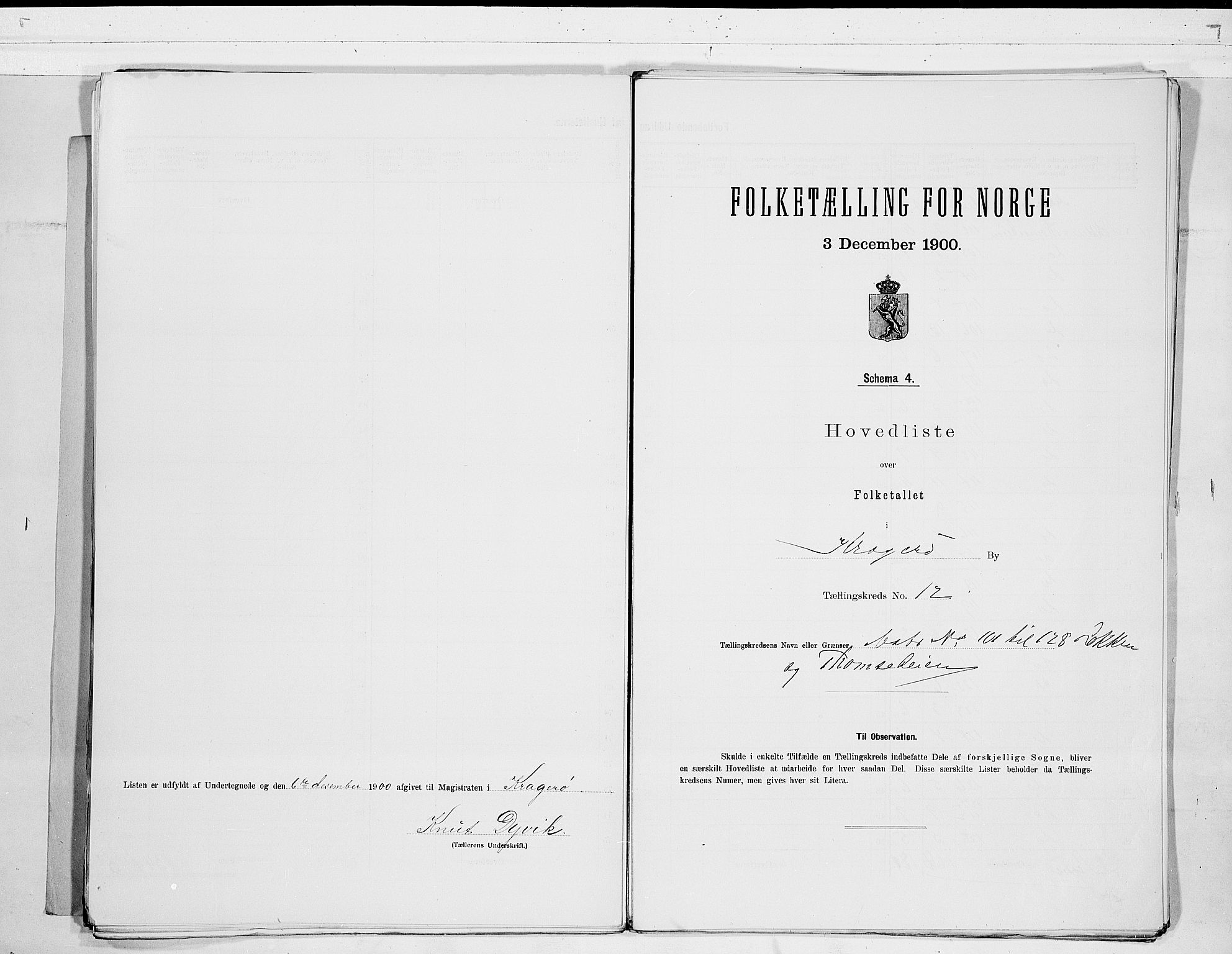 SAKO, Folketelling 1900 for 0801 Kragerø kjøpstad, 1900, s. 26