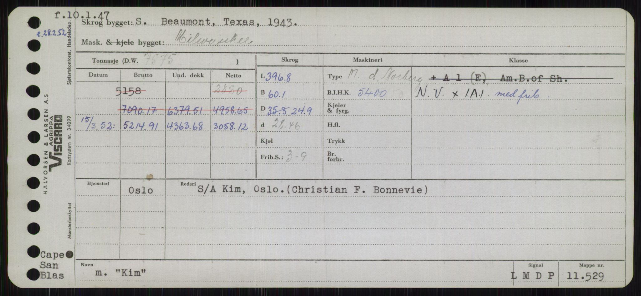 Sjøfartsdirektoratet med forløpere, Skipsmålingen, RA/S-1627/H/Hb/L0003: Fartøy, I-N, s. 85