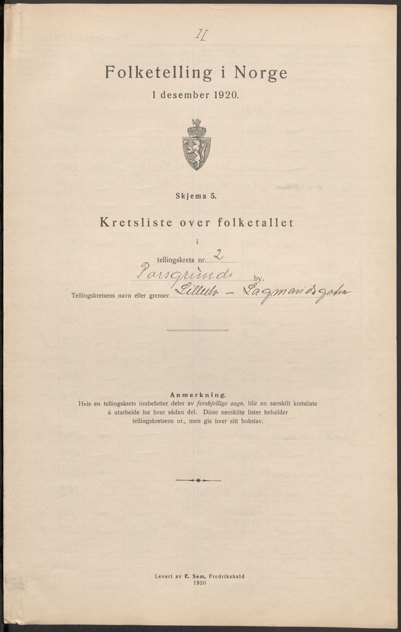 SAKO, Folketelling 1920 for 0805 Porsgrunn kjøpstad, 1920, s. 17