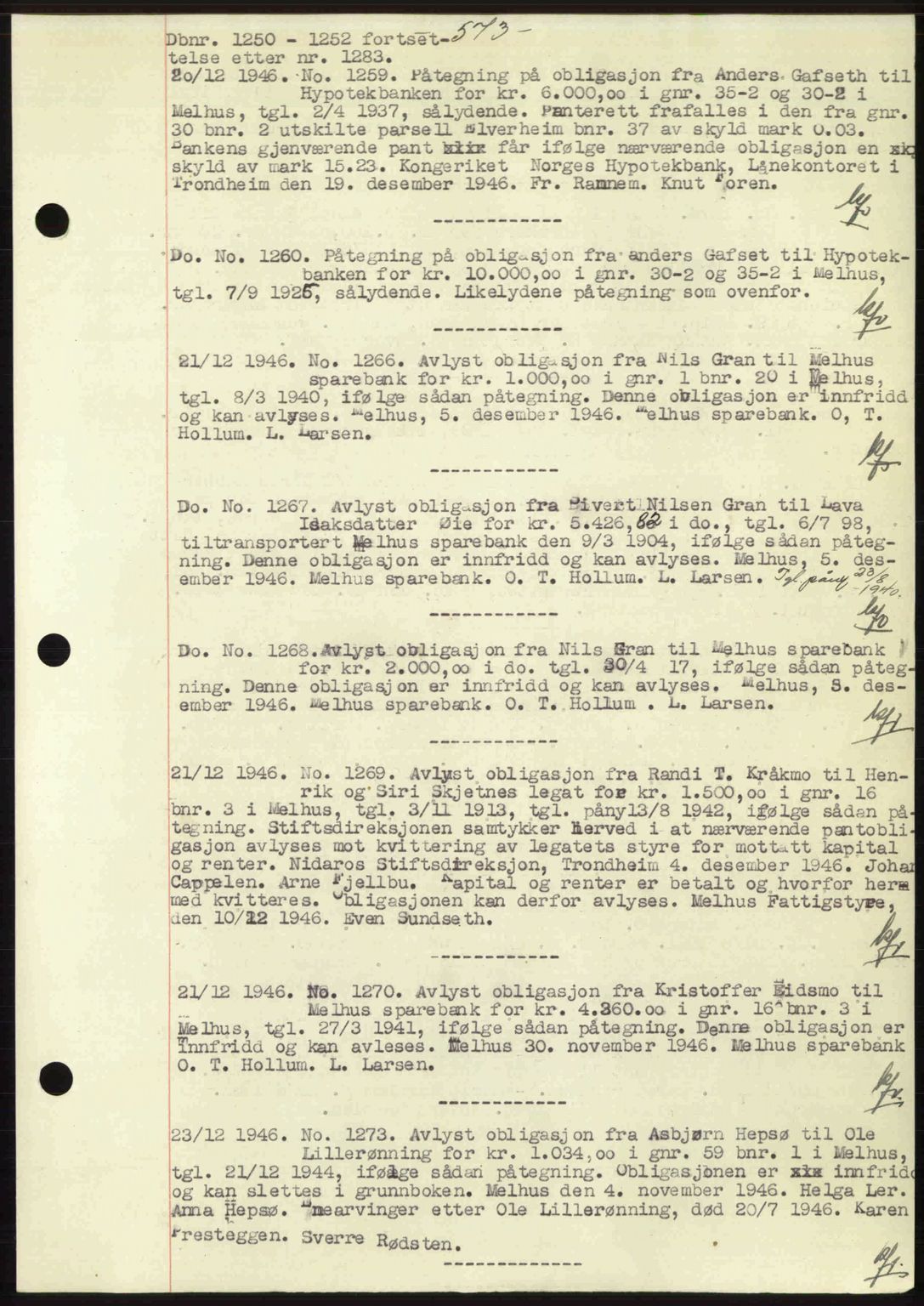 Gauldal sorenskriveri, SAT/A-0014/1/2/2C: Pantebok nr. A2, 1946-1946, Dagboknr: 1267/1946