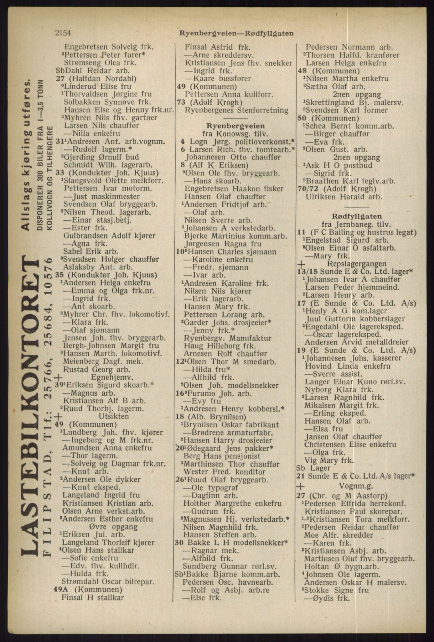 Kristiania/Oslo adressebok, PUBL/-, 1936, s. 2154