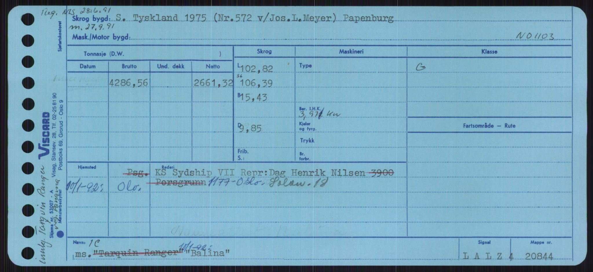 Sjøfartsdirektoratet med forløpere, Skipsmålingen, RA/S-1627/H/Ha/L0001/0001: Fartøy, A-Eig / Fartøy A-Bjøn, s. 609