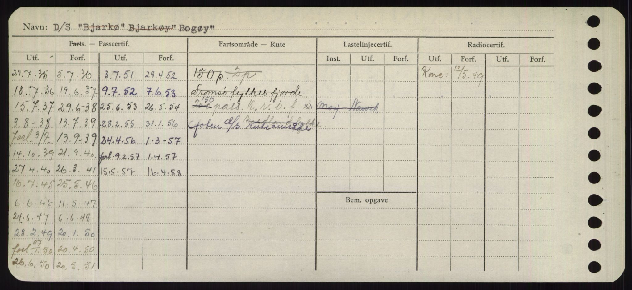 Sjøfartsdirektoratet med forløpere, Skipsmålingen, RA/S-1627/H/Hd/L0004: Fartøy, Bia-Boy, s. 428