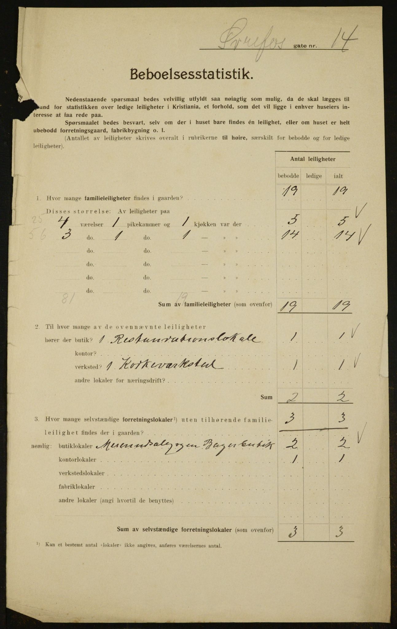 OBA, Kommunal folketelling 1.2.1910 for Kristiania, 1910, s. 123015