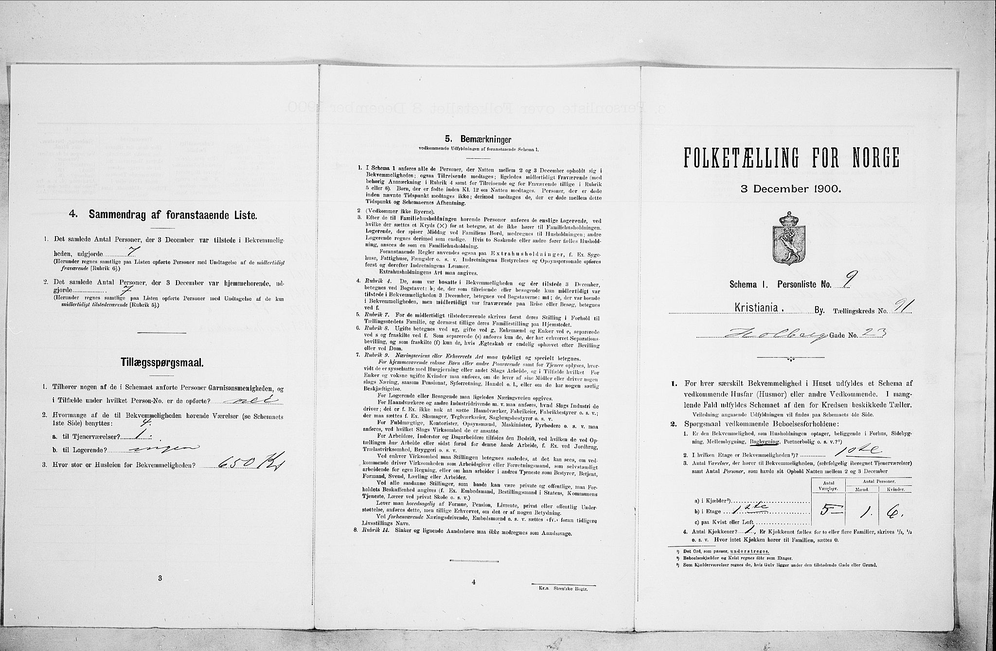 SAO, Folketelling 1900 for 0301 Kristiania kjøpstad, 1900, s. 38200
