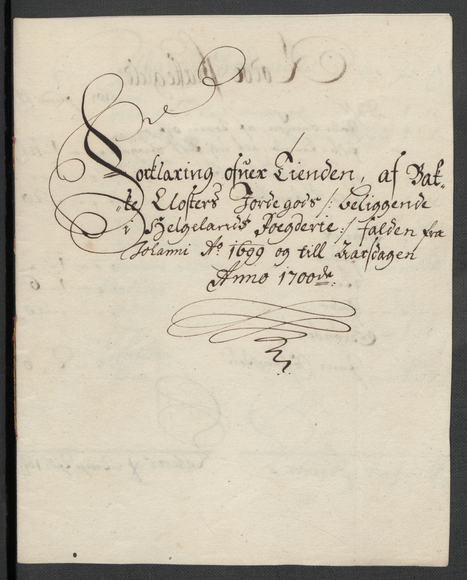 Rentekammeret inntil 1814, Reviderte regnskaper, Fogderegnskap, RA/EA-4092/R65/L4507: Fogderegnskap Helgeland, 1699-1701, s. 174