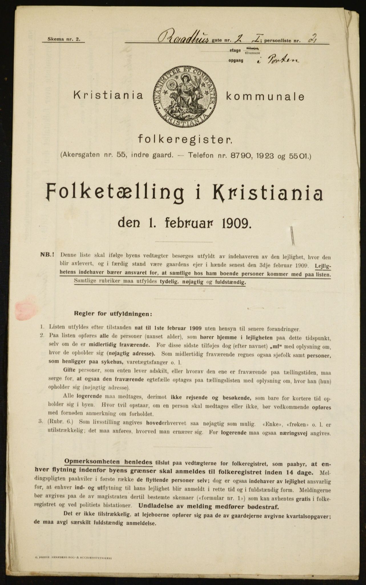 OBA, Kommunal folketelling 1.2.1909 for Kristiania kjøpstad, 1909, s. 78263