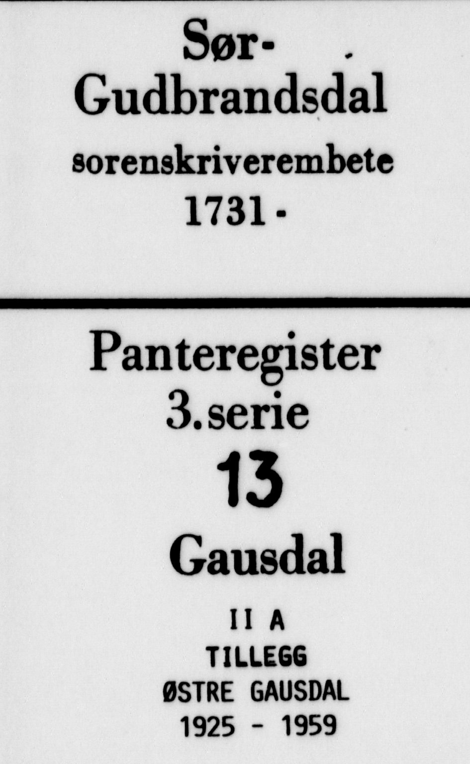 Sør-Gudbrandsdal tingrett, SAH/TING-004/H/Ha/Hag/L0013: Panteregister nr. 3.13, 1925-1959