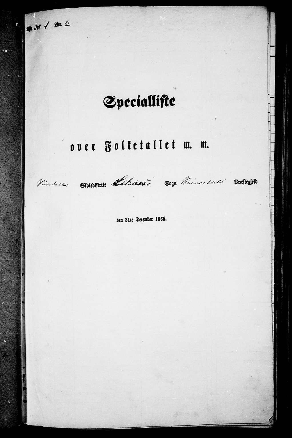 RA, Folketelling 1865 for 1037P Kvinesdal prestegjeld, 1865, s. 44