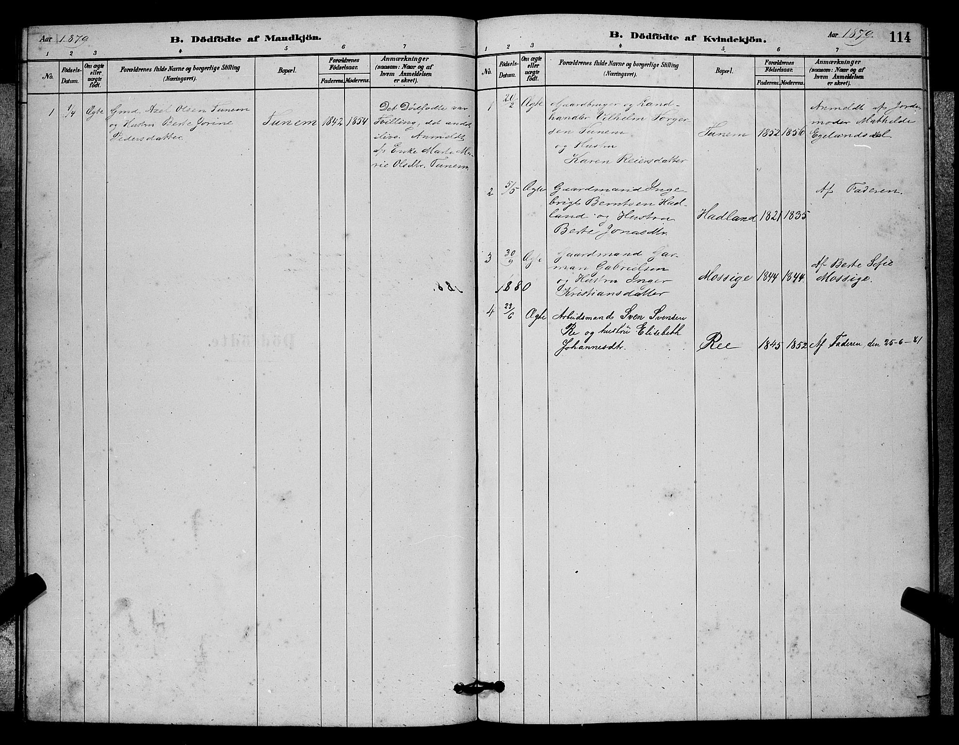 Lye sokneprestkontor, AV/SAST-A-101794/001/30BB/L0006: Klokkerbok nr. B 6, 1879-1888, s. 114