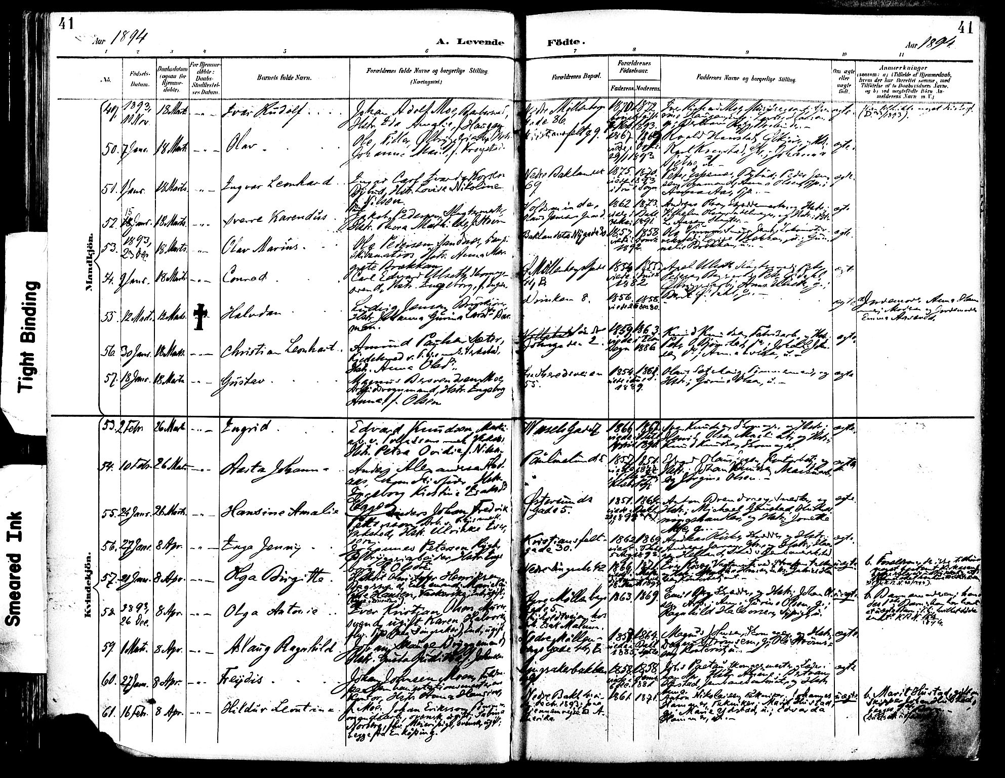 Ministerialprotokoller, klokkerbøker og fødselsregistre - Sør-Trøndelag, SAT/A-1456/604/L0197: Ministerialbok nr. 604A18, 1893-1900, s. 41