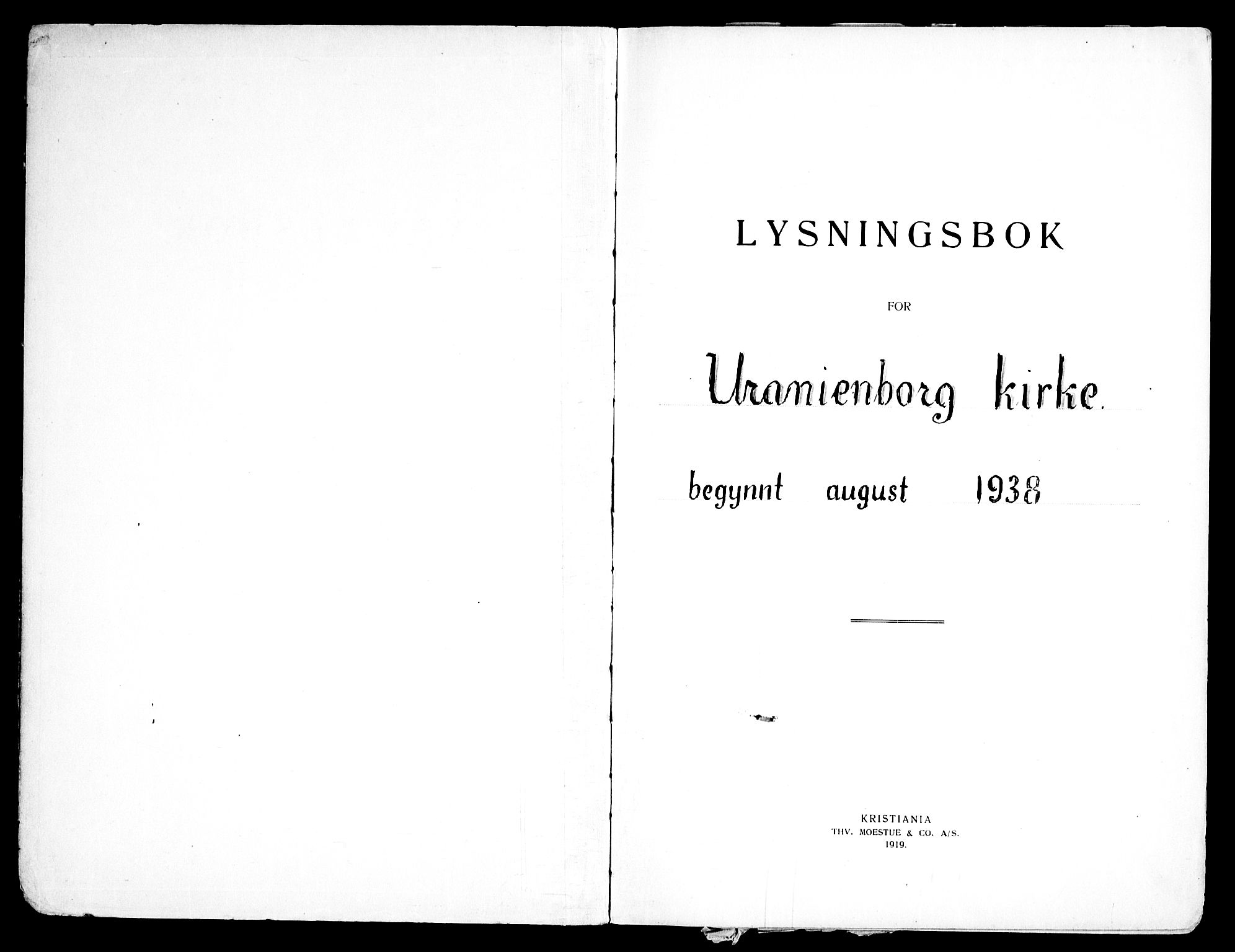 Uranienborg prestekontor Kirkebøker, AV/SAO-A-10877/H/Hb/L0001: Lysningsprotokoll nr. II 1, 1938-1947