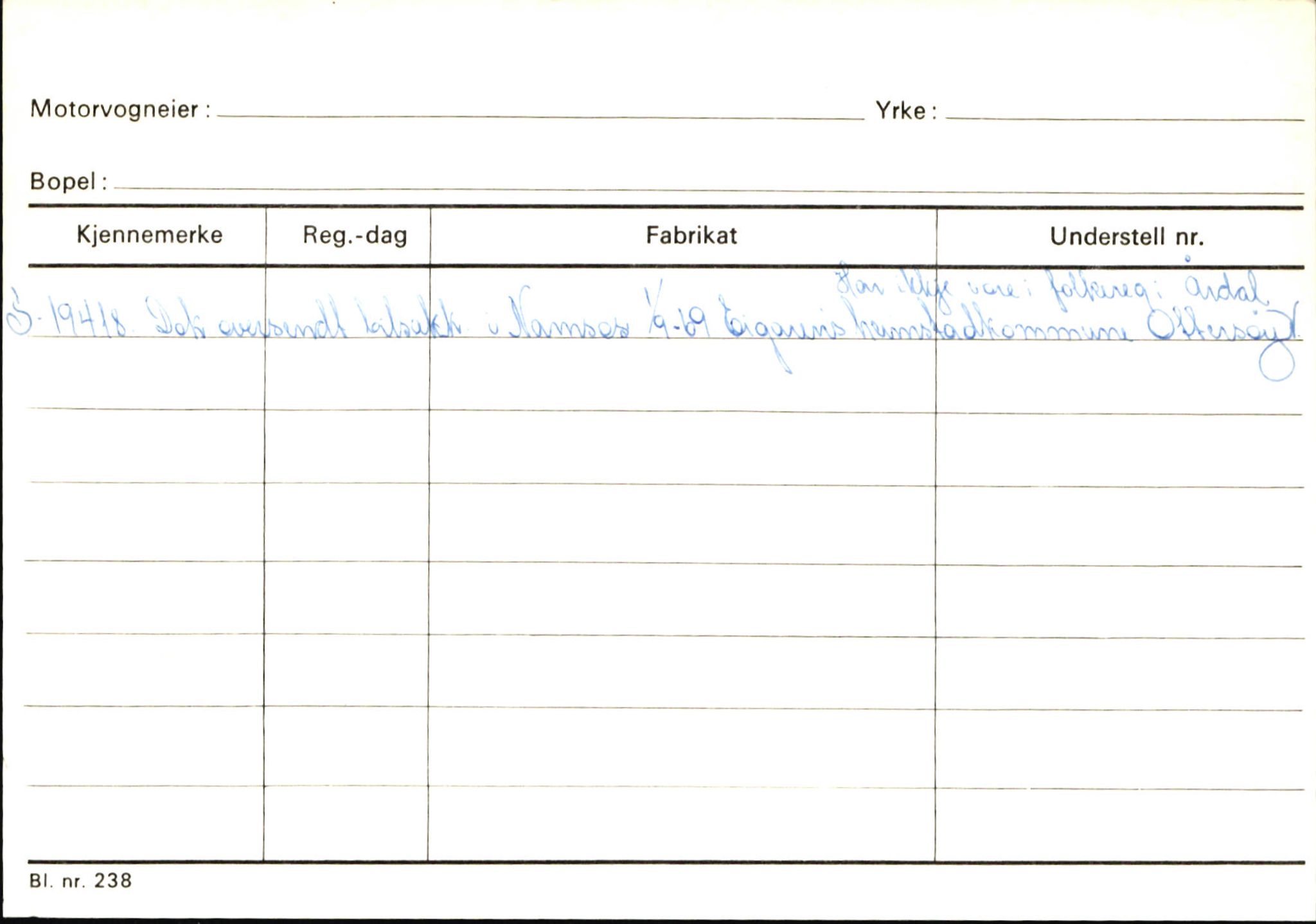 Statens vegvesen, Sogn og Fjordane vegkontor, AV/SAB-A-5301/4/F/L0146: Registerkort Årdal R-Å samt diverse kort, 1945-1975, s. 73