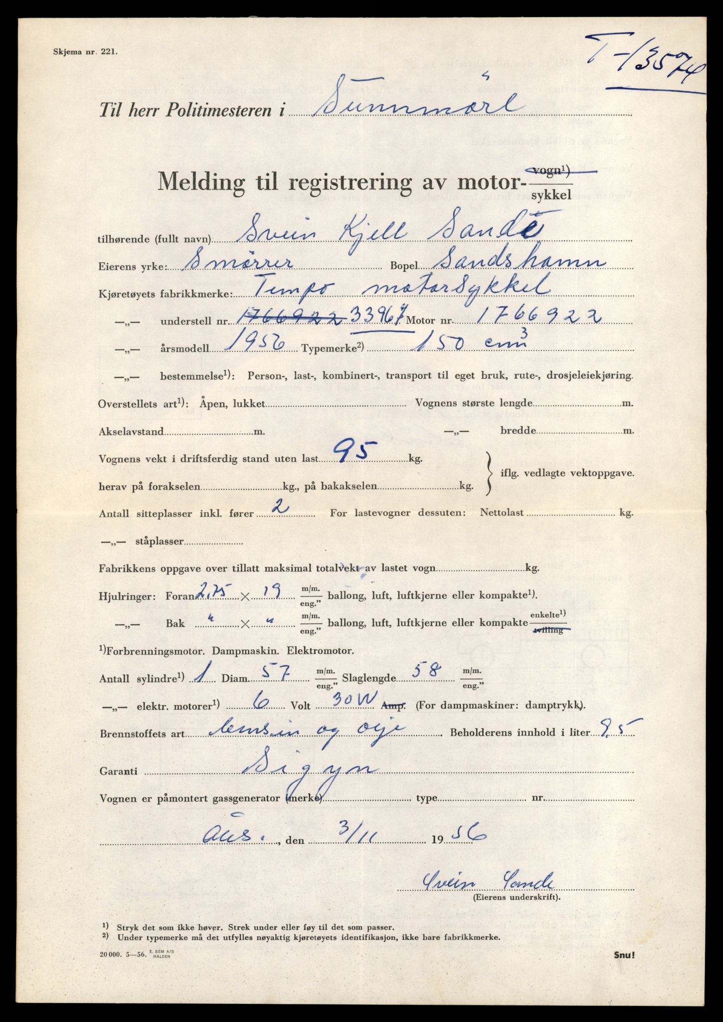 Møre og Romsdal vegkontor - Ålesund trafikkstasjon, AV/SAT-A-4099/F/Fe/L0040: Registreringskort for kjøretøy T 13531 - T 13709, 1927-1998, s. 815
