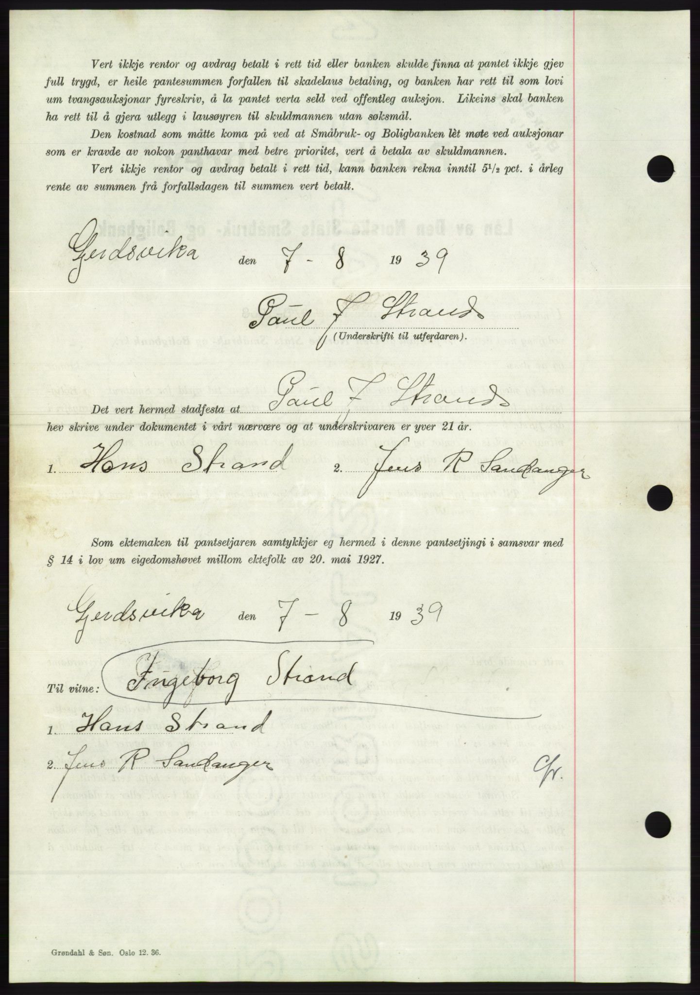 Søre Sunnmøre sorenskriveri, AV/SAT-A-4122/1/2/2C/L0068: Pantebok nr. 62, 1939-1939, Dagboknr: 1398/1939