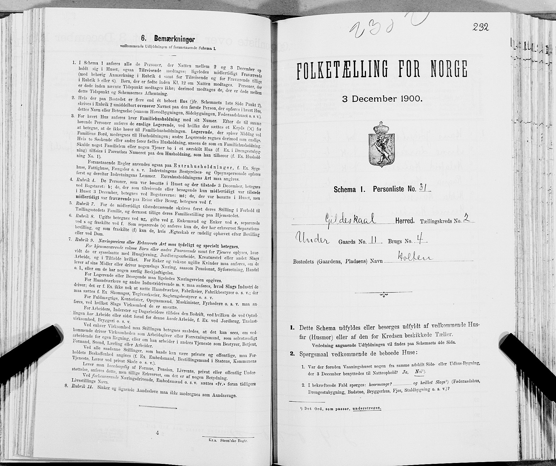 SAT, Folketelling 1900 for 1838 Gildeskål herred, 1900, s. 275