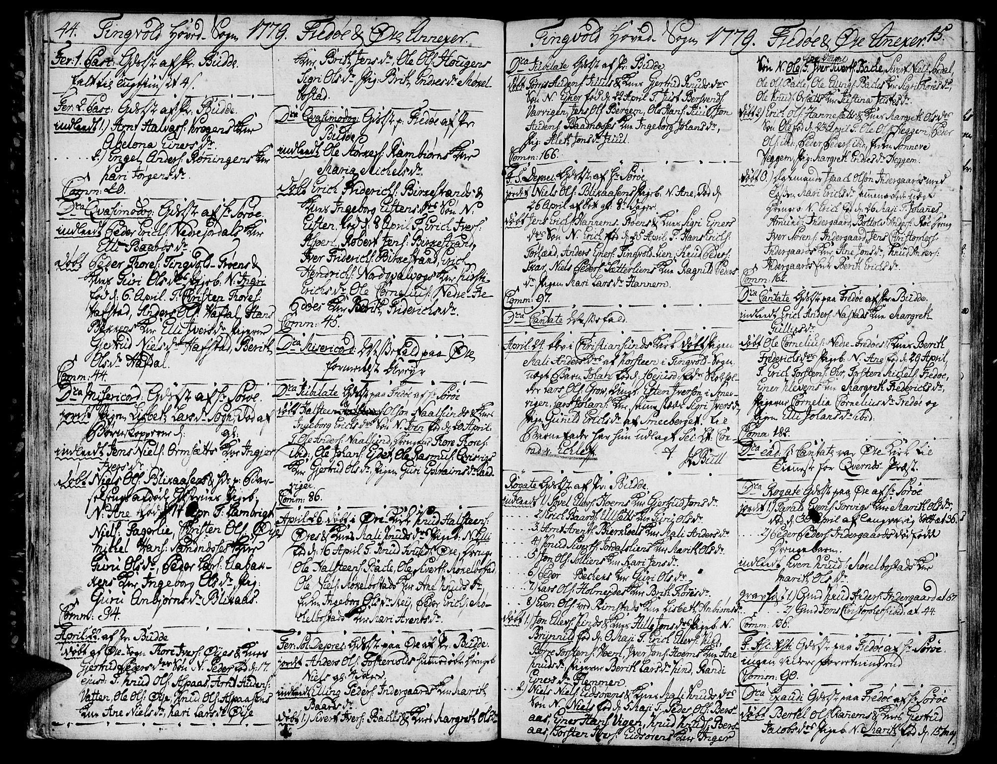 Ministerialprotokoller, klokkerbøker og fødselsregistre - Møre og Romsdal, AV/SAT-A-1454/586/L0980: Ministerialbok nr. 586A06, 1776-1794, s. 44-45