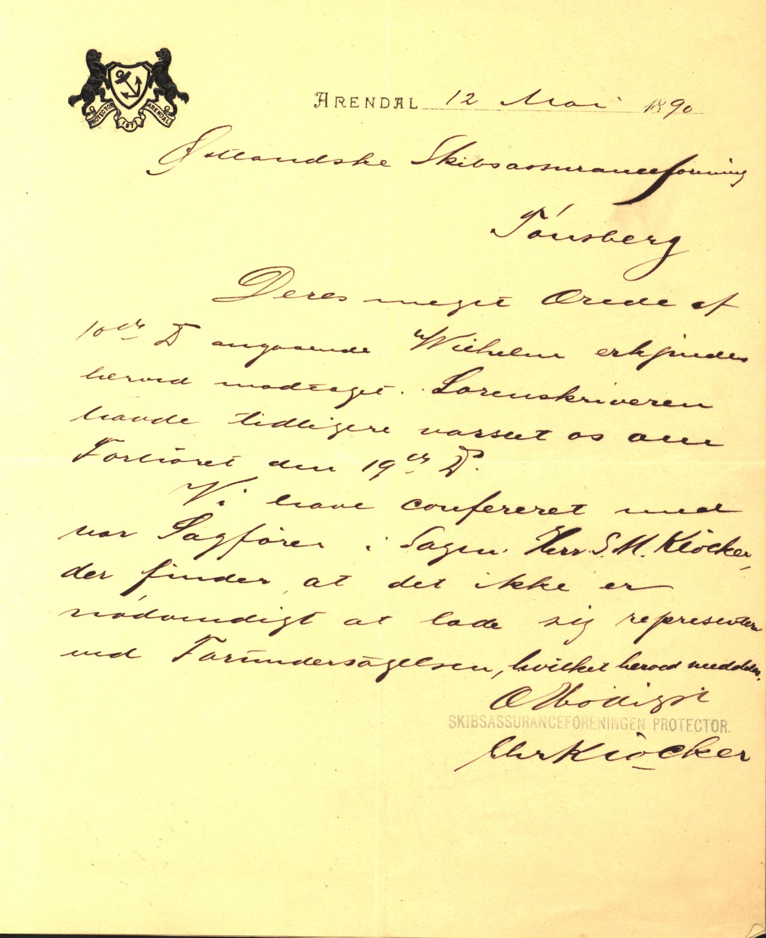 Pa 63 - Østlandske skibsassuranceforening, VEMU/A-1079/G/Ga/L0023/0008: Havaridokumenter / Immanuel, Wilhelm, Tobine, Diaz, Esmeralda, Tjømø, 1889, s. 29