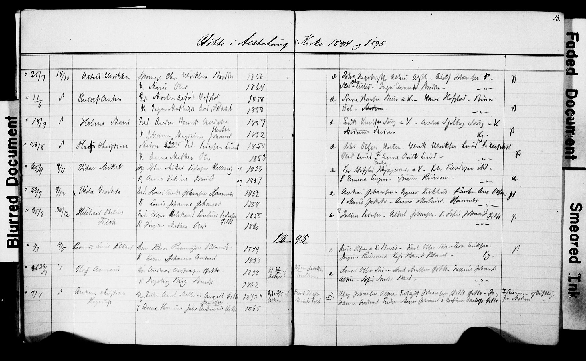 Ministerialprotokoller, klokkerbøker og fødselsregistre - Nordland, AV/SAT-A-1459/830/L0465: Klokkerbok nr. 830C07, 1891-1905, s. 13