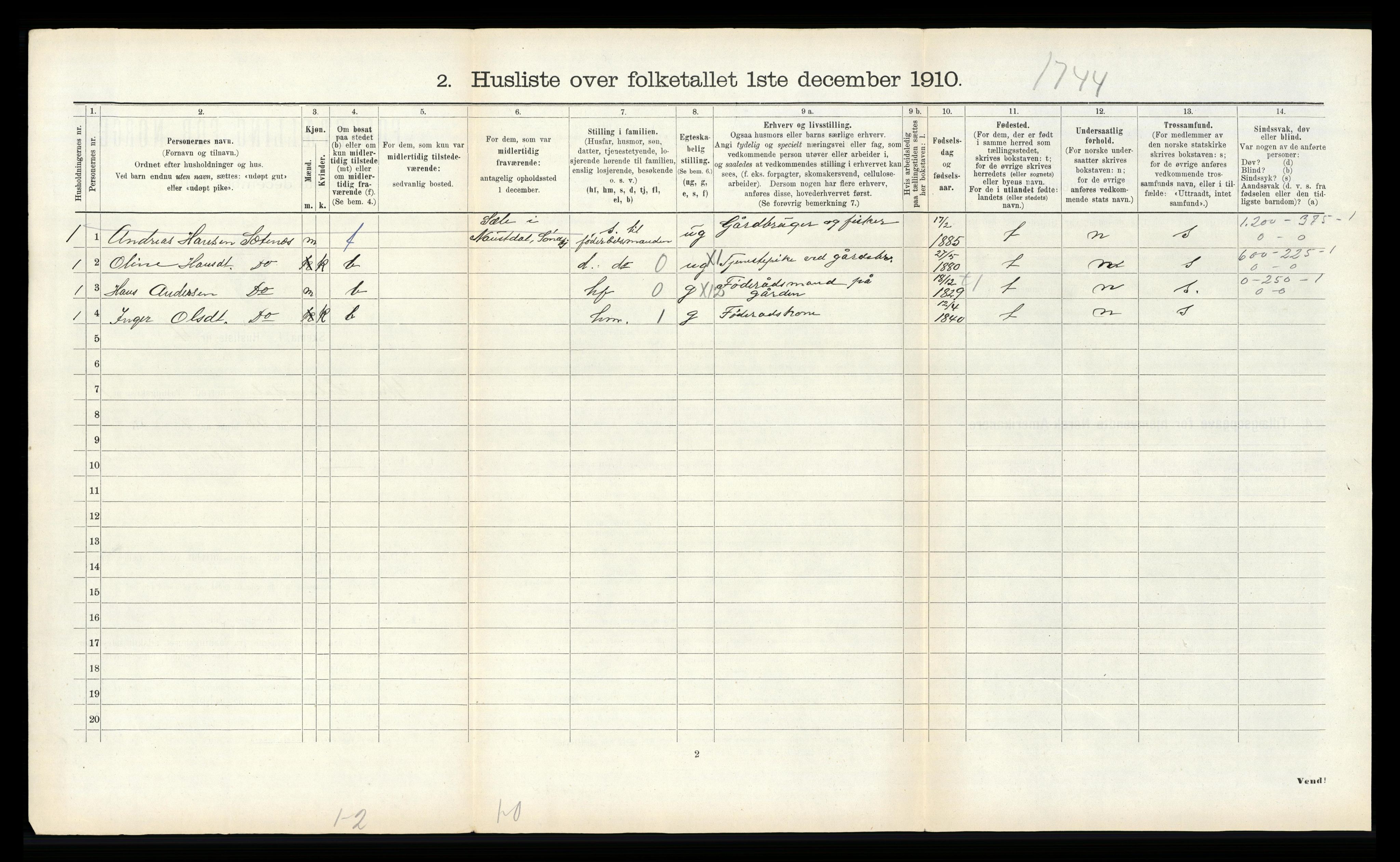 RA, Folketelling 1910 for 1429 Ytre Holmedal herred, 1910, s. 689