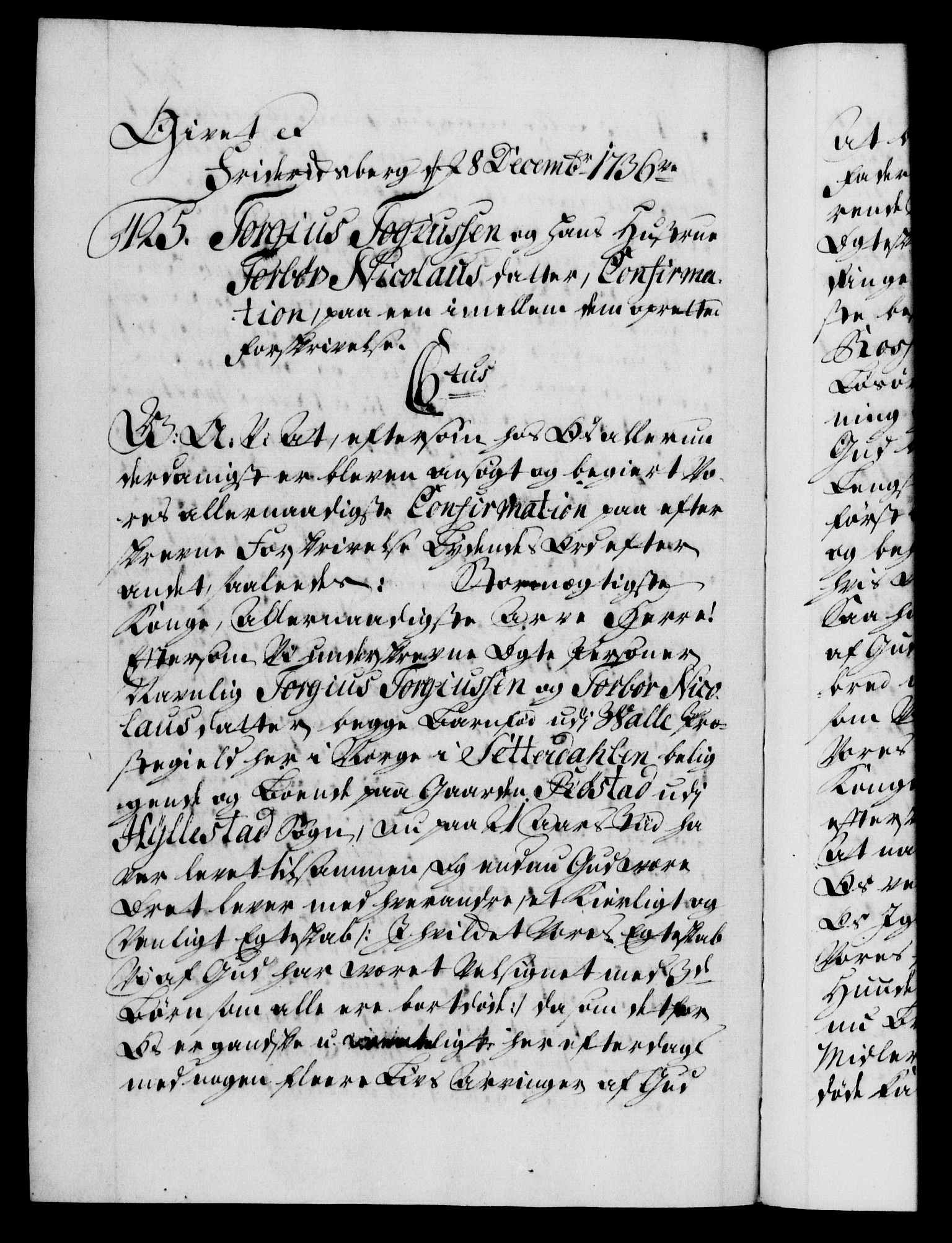 Danske Kanselli 1572-1799, RA/EA-3023/F/Fc/Fca/Fcaa/L0029: Norske registre, 1735-1736, s. 721b