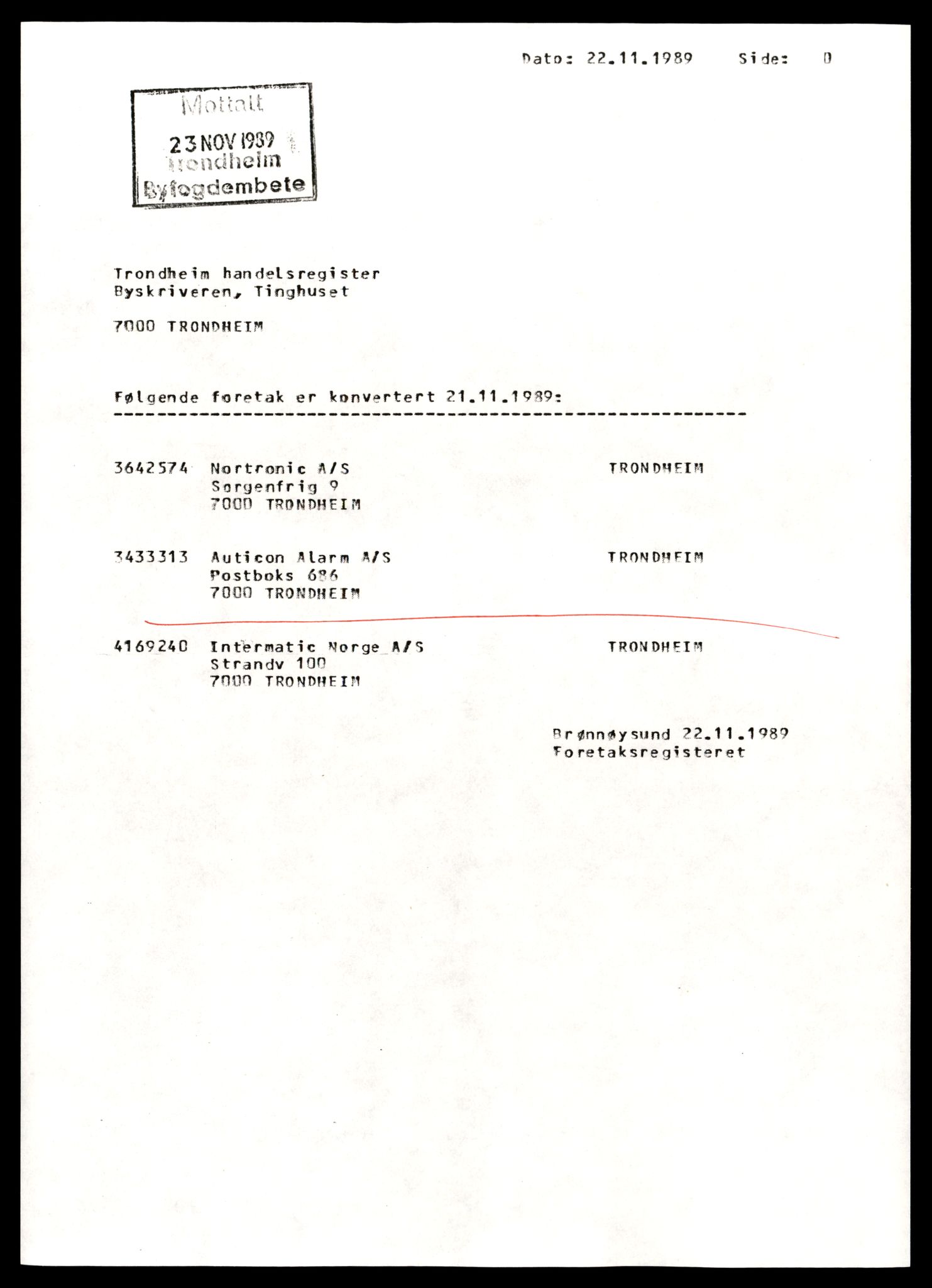 Trondheim byfogd, AV/SAT-A-0003/2/J/Jd/Jda/L0004: Bilag, aksjeselskap, Aut-Bb, 1944-1990, s. 3