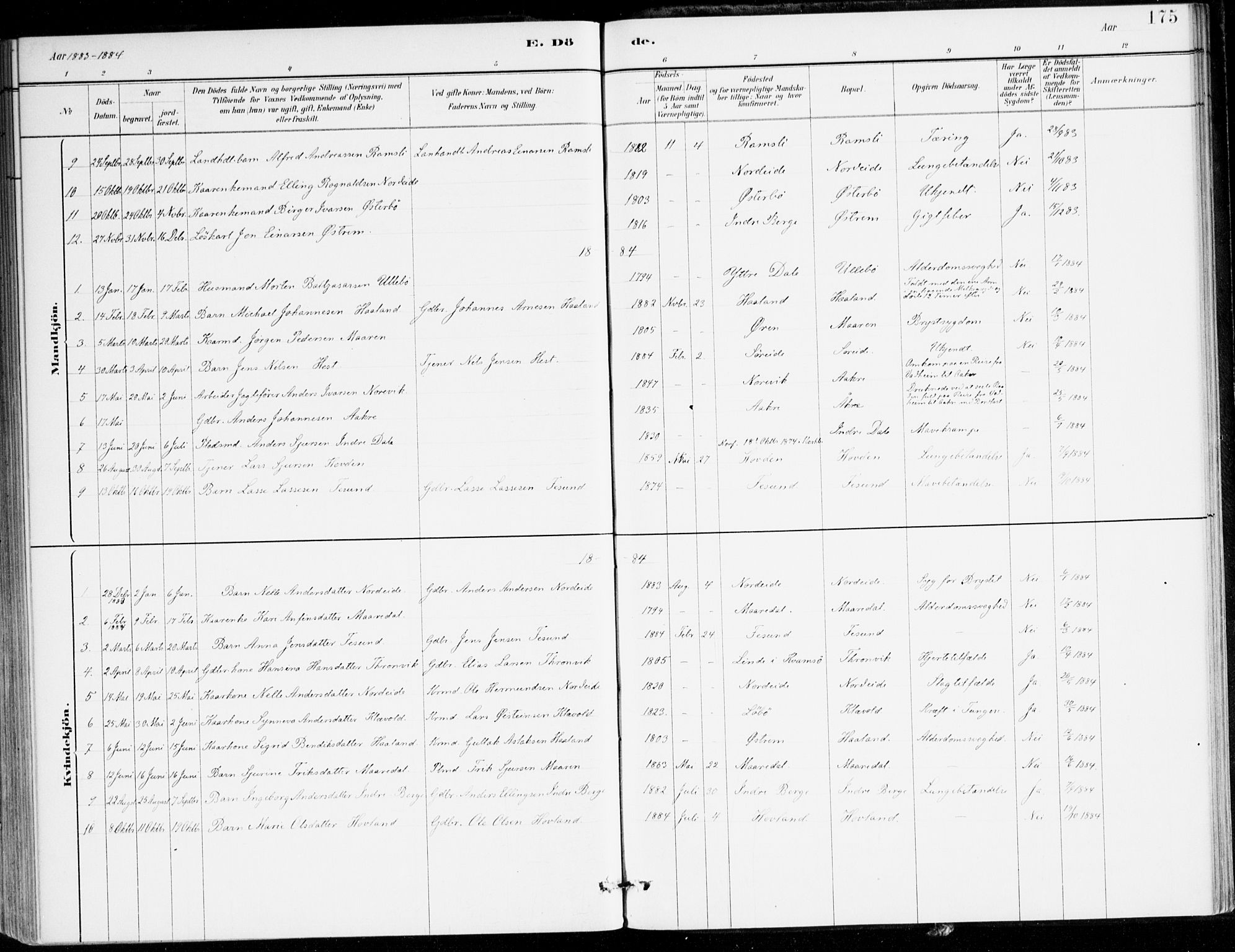 Lavik sokneprestembete, SAB/A-80901: Ministerialbok nr. C 1, 1882-1904, s. 175
