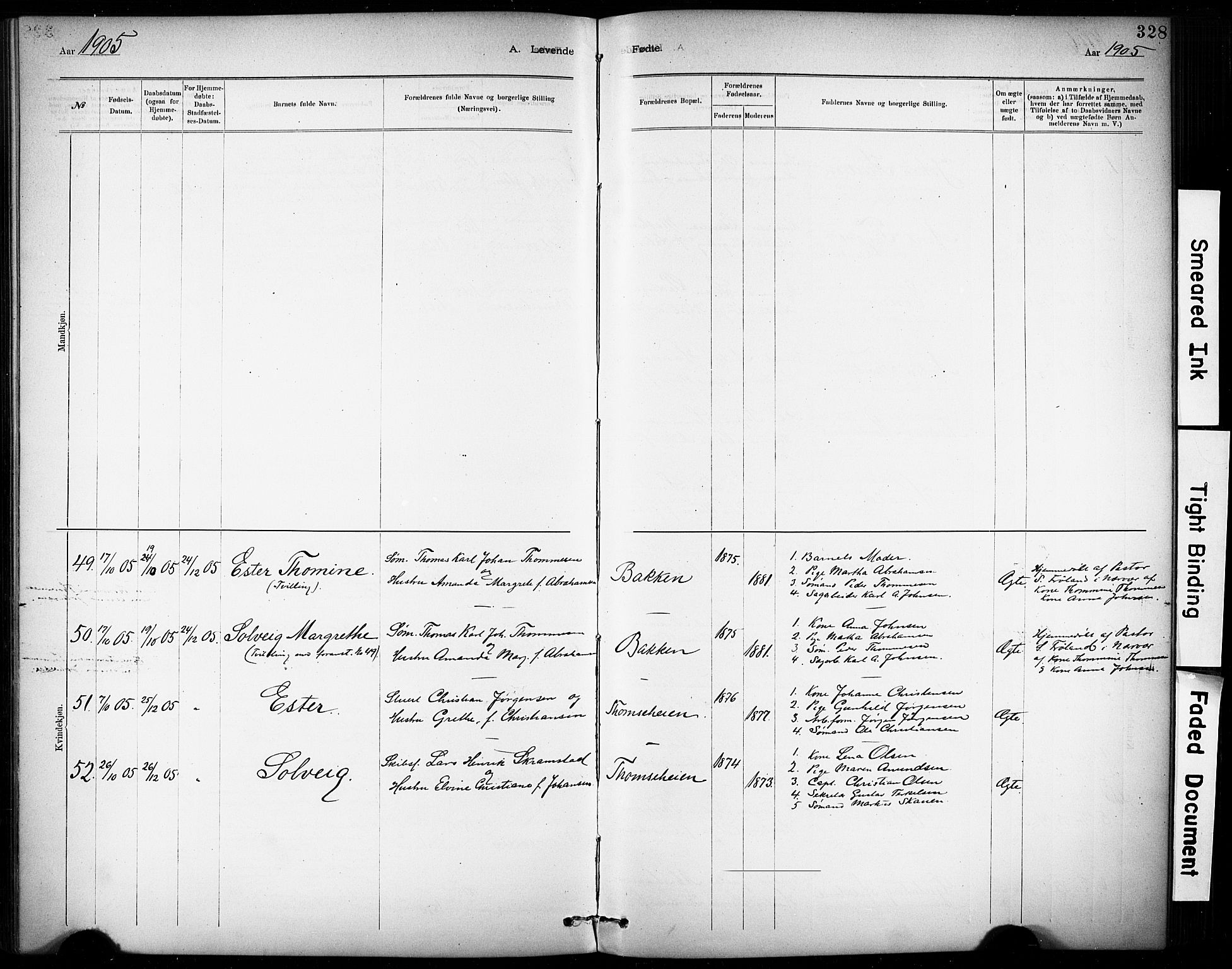 Kragerø kirkebøker, AV/SAKO-A-278/G/Ga/L0007: Klokkerbok nr. 7, 1881-1927, s. 328