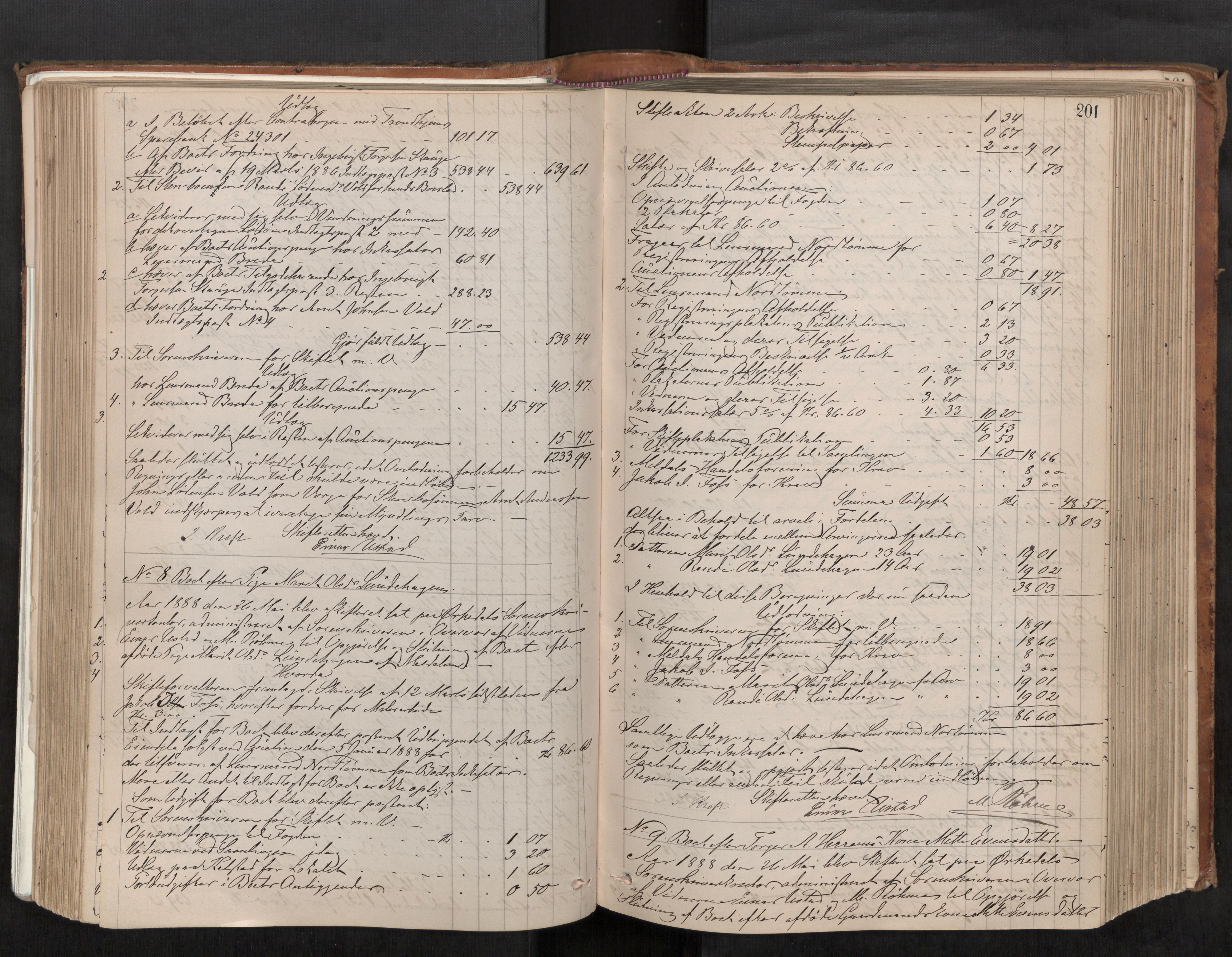 Orkdal sorenskriveri, AV/SAT-A-4169/1/3/3Aa/L0014: Skifteprotokoller, 1881-1902, s. 201