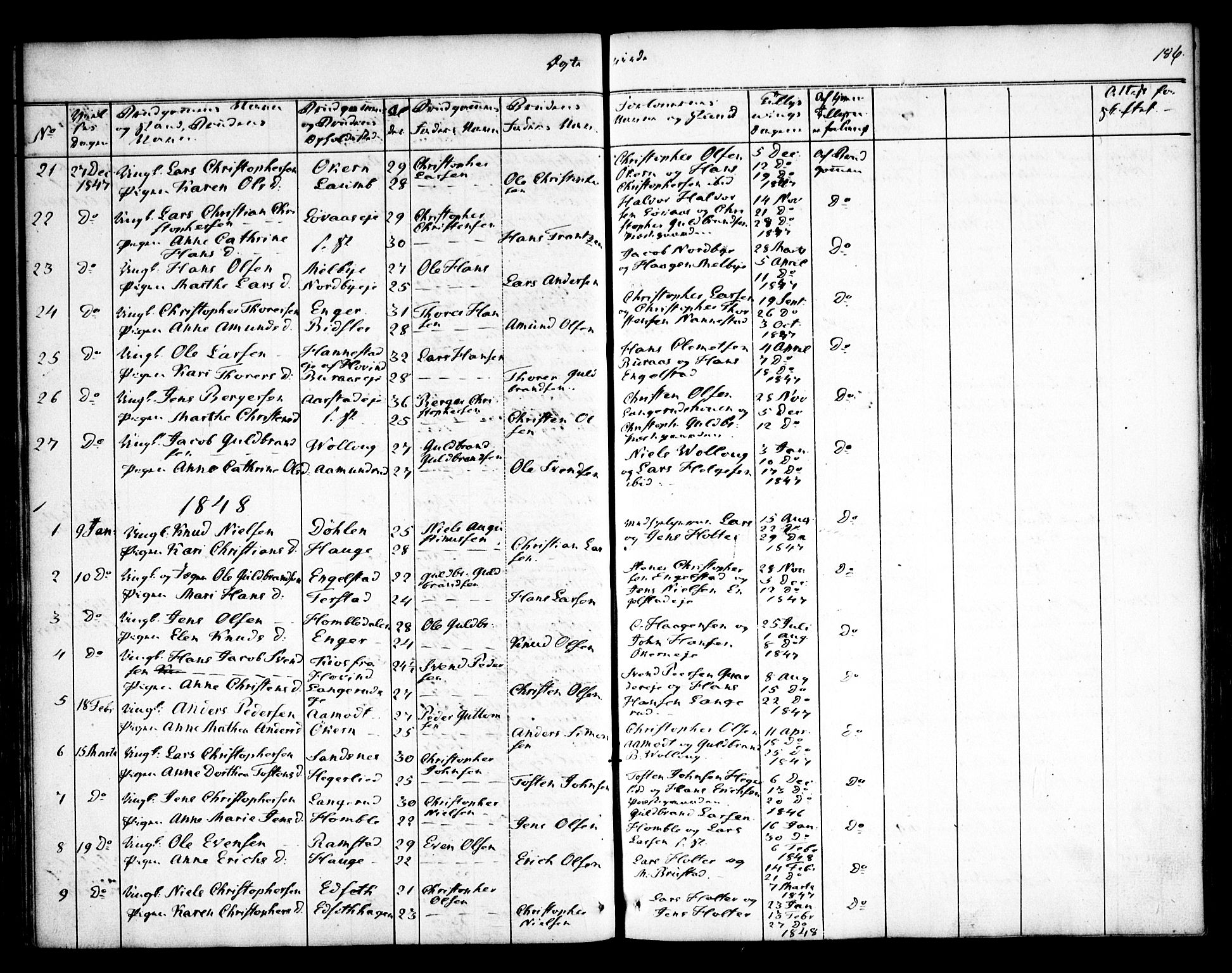 Nannestad prestekontor Kirkebøker, AV/SAO-A-10414a/F/Fa/L0010: Ministerialbok nr. I 10, 1840-1850, s. 186