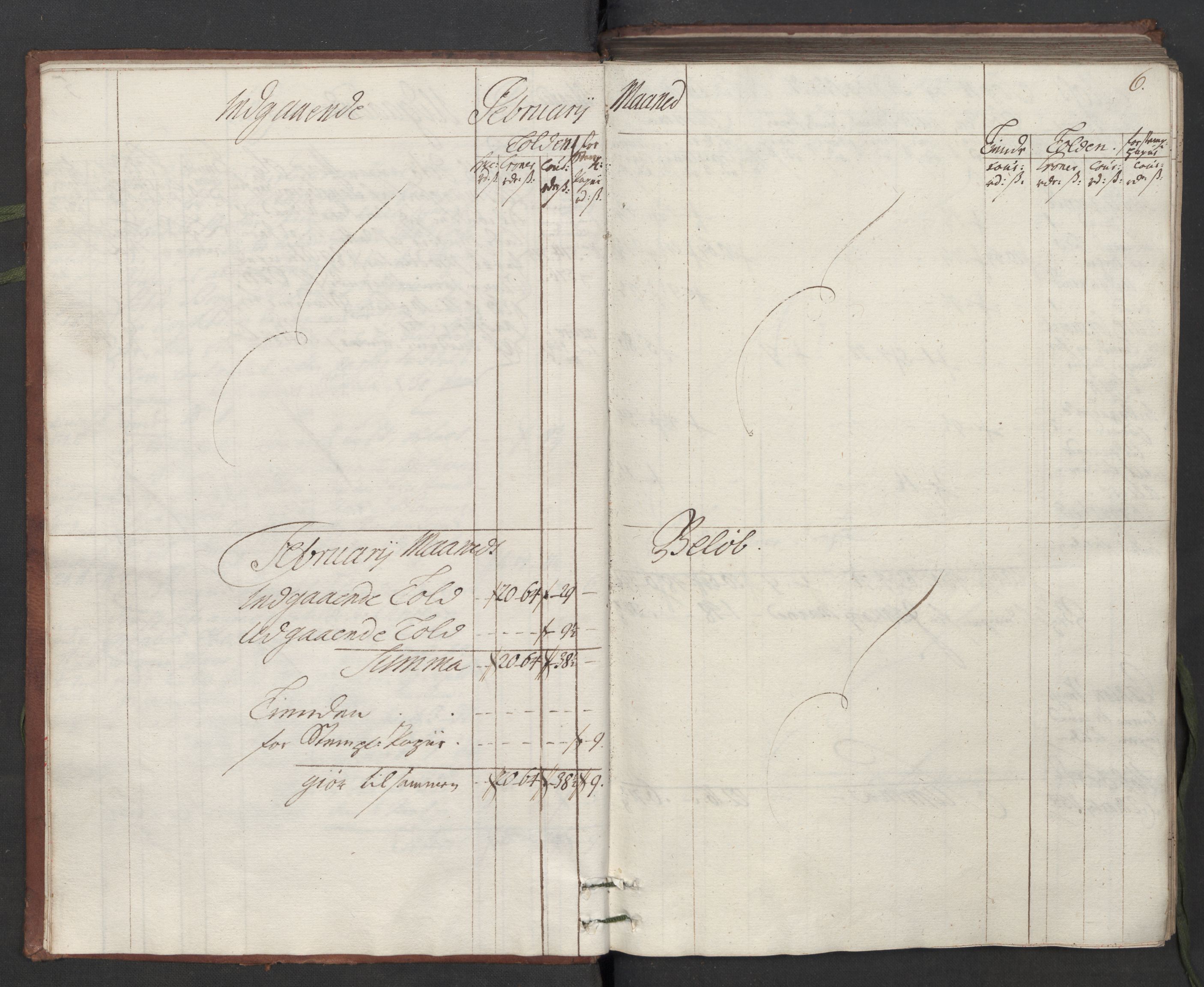 Generaltollkammeret, tollregnskaper, AV/RA-EA-5490/R05/L0014/0001: Tollregnskaper Moss, Son, Krokstad / Hovedtollbok, 1733, s. 5b-6a